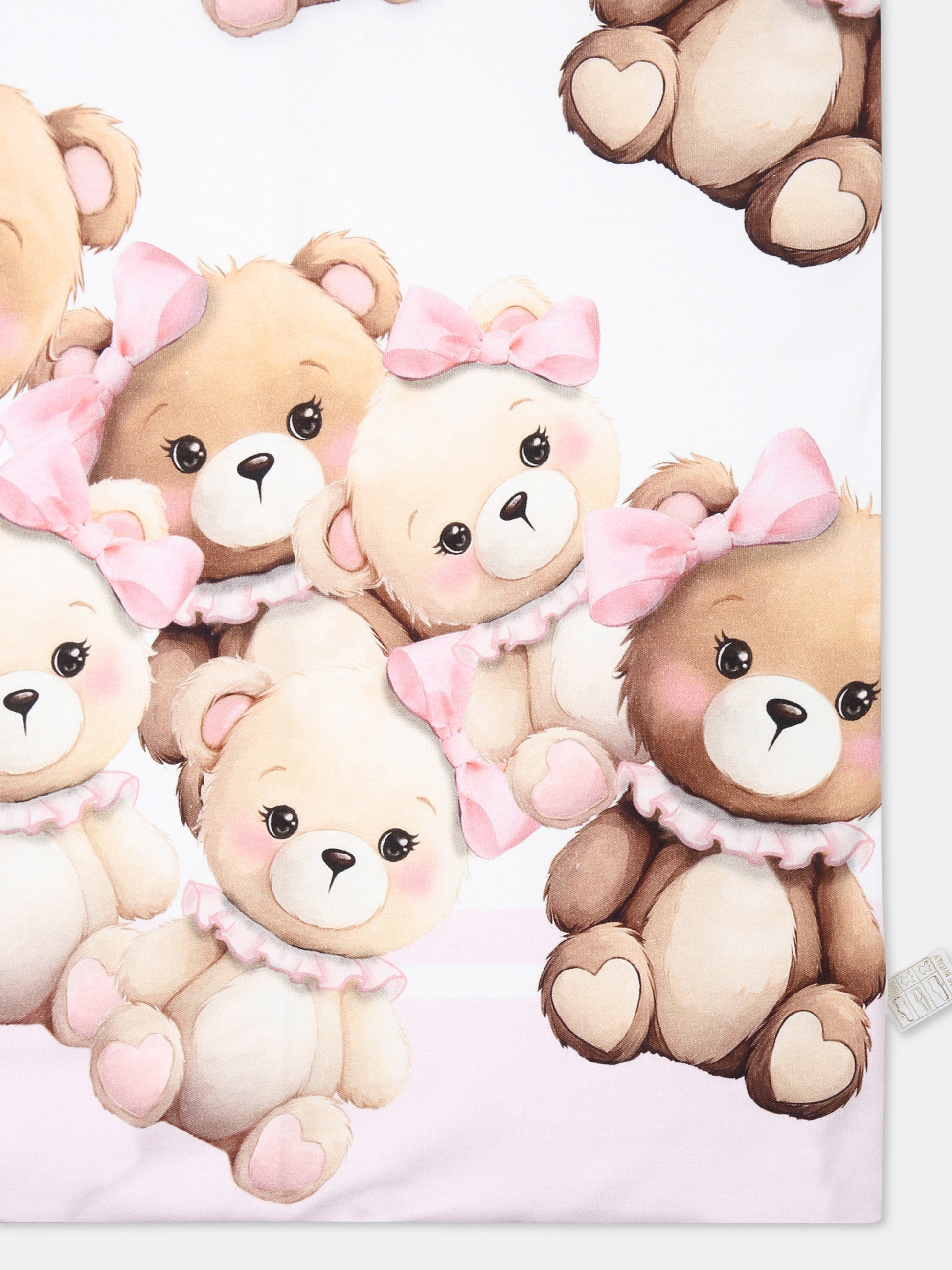 Coperta bianca per neonata con orsi,Monnalisa,35D009 4018 0191