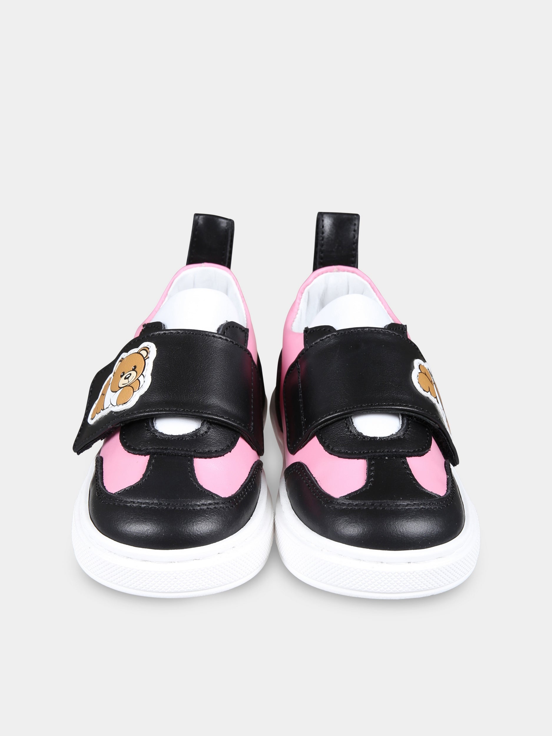 Sneakers rosa per bambina con Teddy Bear,Moschino Kids,78606 5