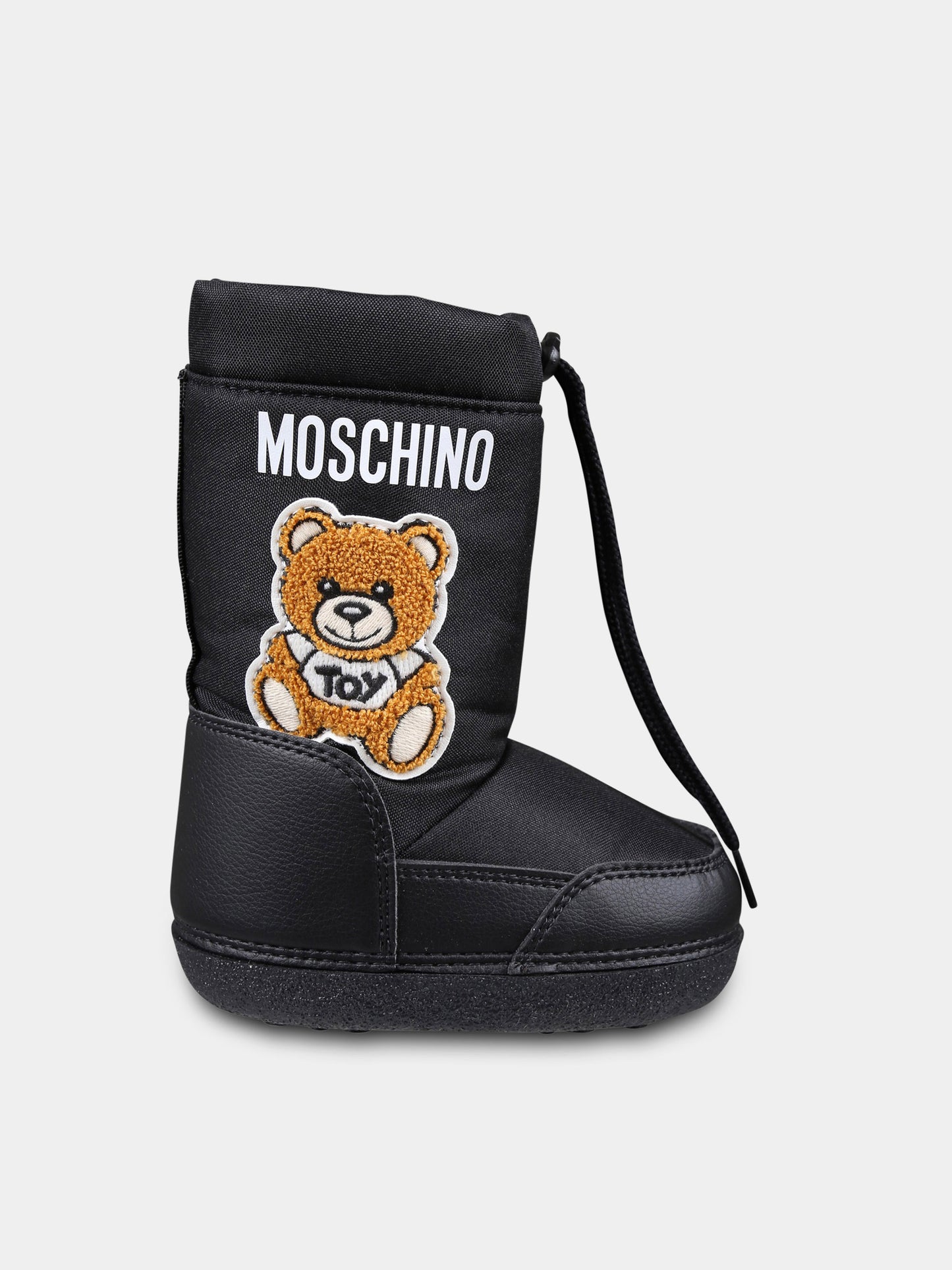 Bottes de neige noires pour enfants avec Teddy Bear