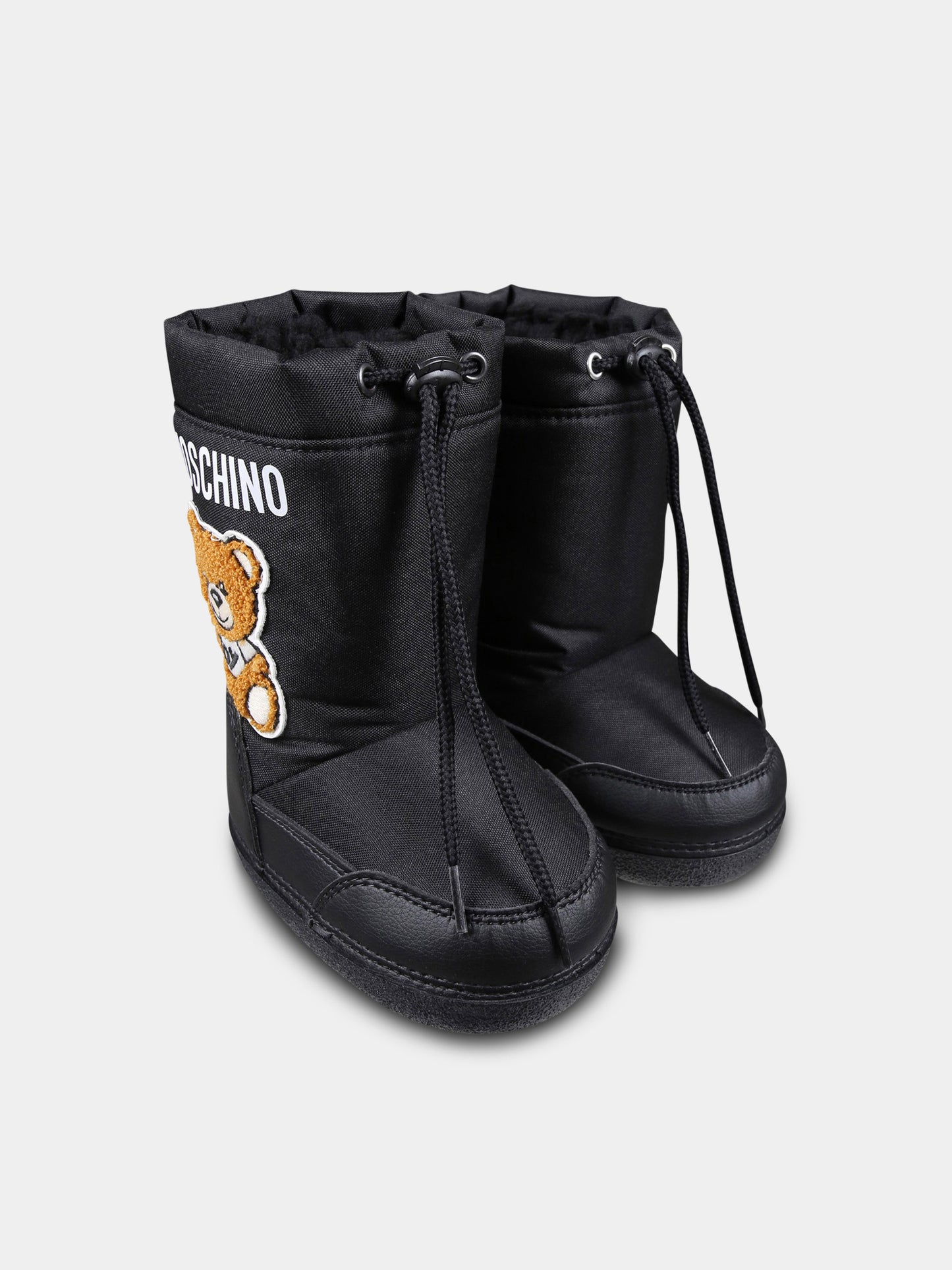 Bottes de neige noires pour enfants avec Teddy Bear