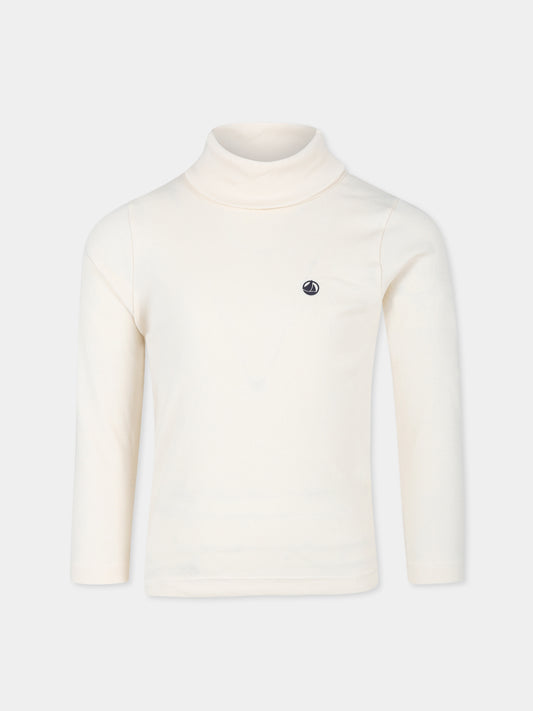 Dolcevita avorio per bambino con logo,Petit Bateau,A072I AVALANCHE 65