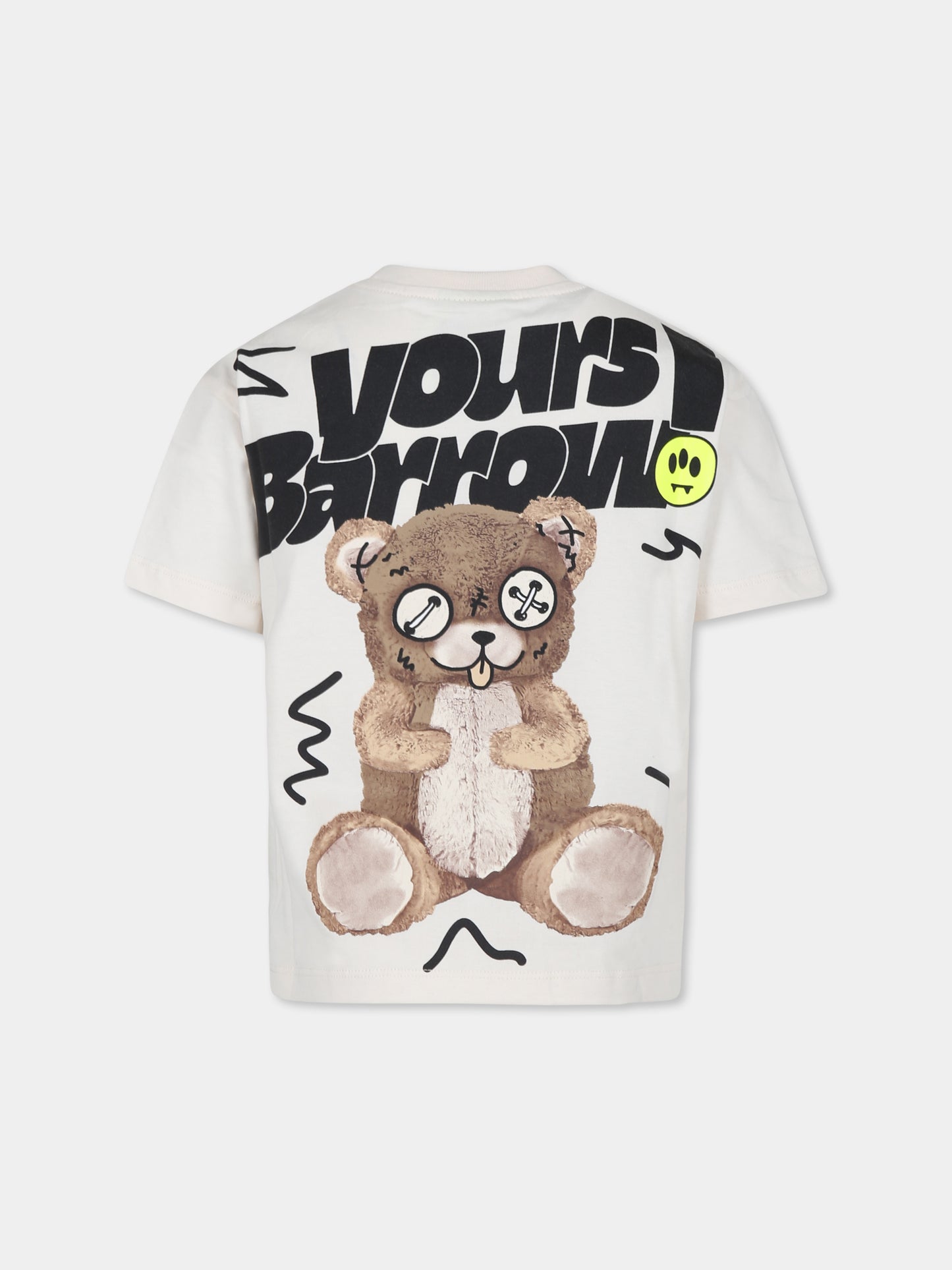 T-shirt avorio per bambini con stampa Bear,Barrow,F4BKJUTH071 013