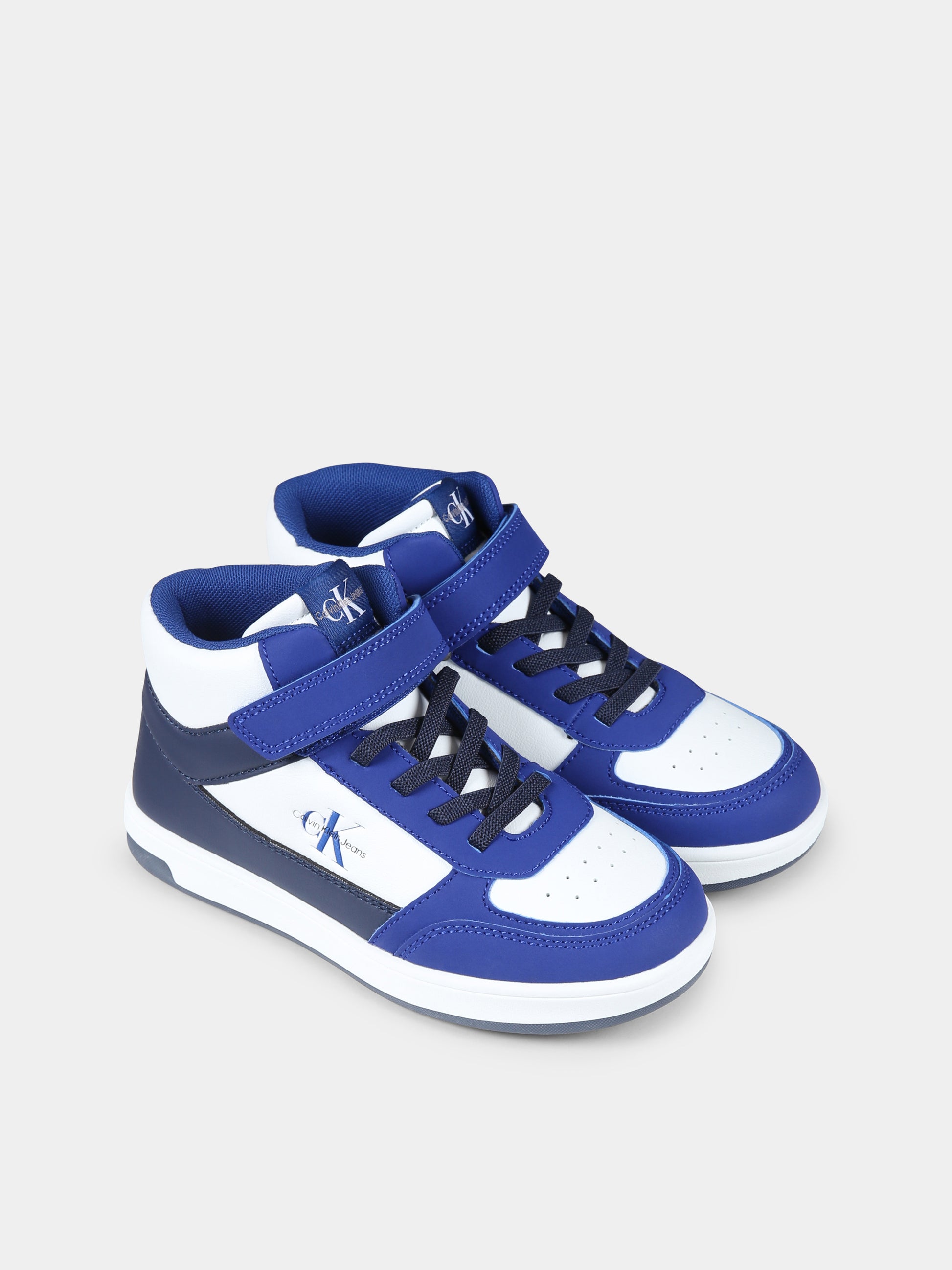 Sneakers azzurre per bambino con logo,Calvin Klein Kids,V1X9 81049 1355B054