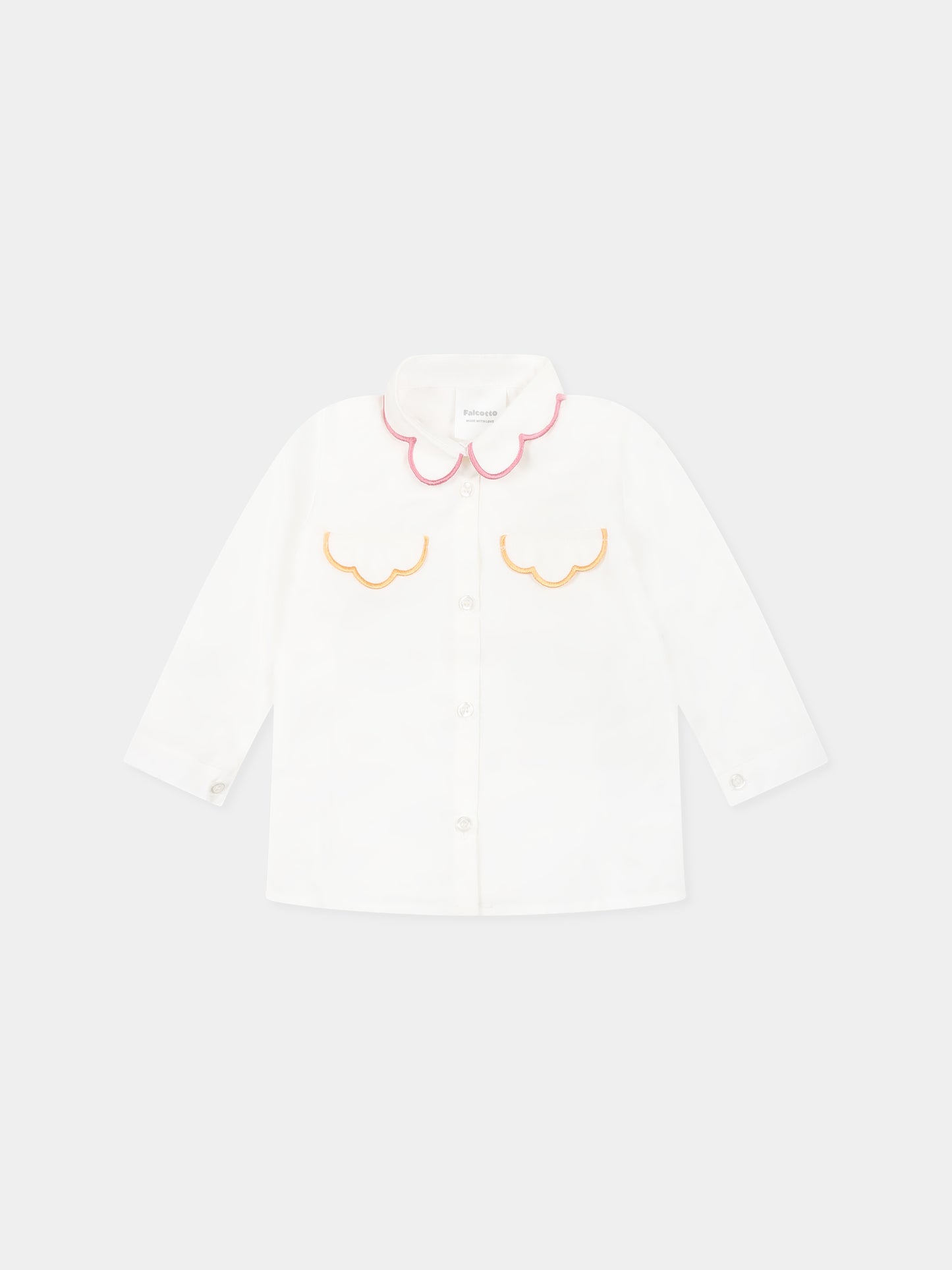 Chemise blanche pour bébé fille avec broderie