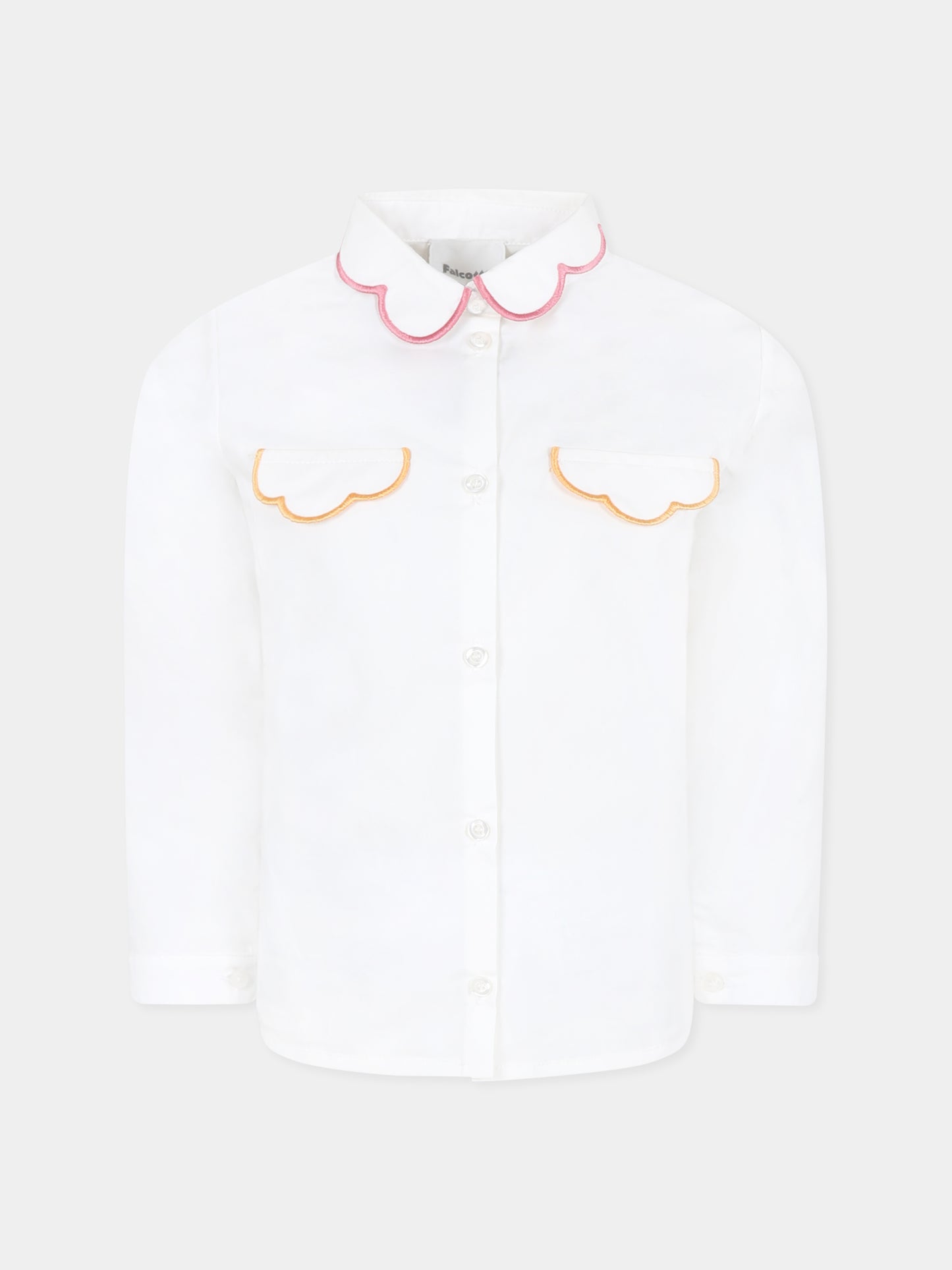 Chemise blanche pour fille avec broderie