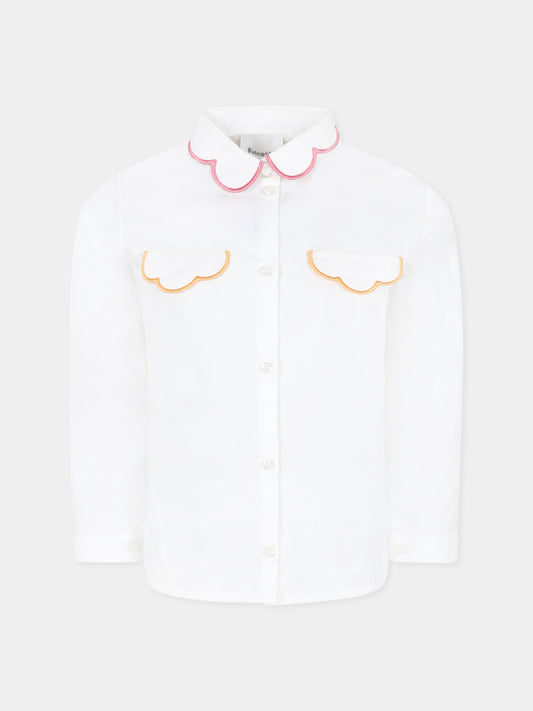 Chemise blanche pour fille avec broderie
