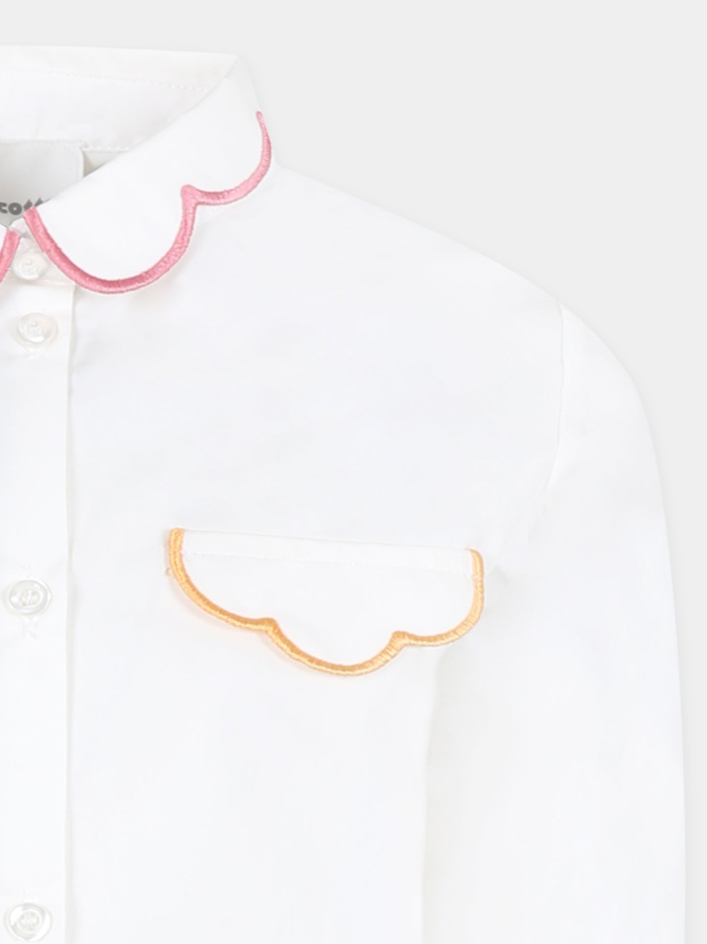 Chemise blanche pour fille avec broderie