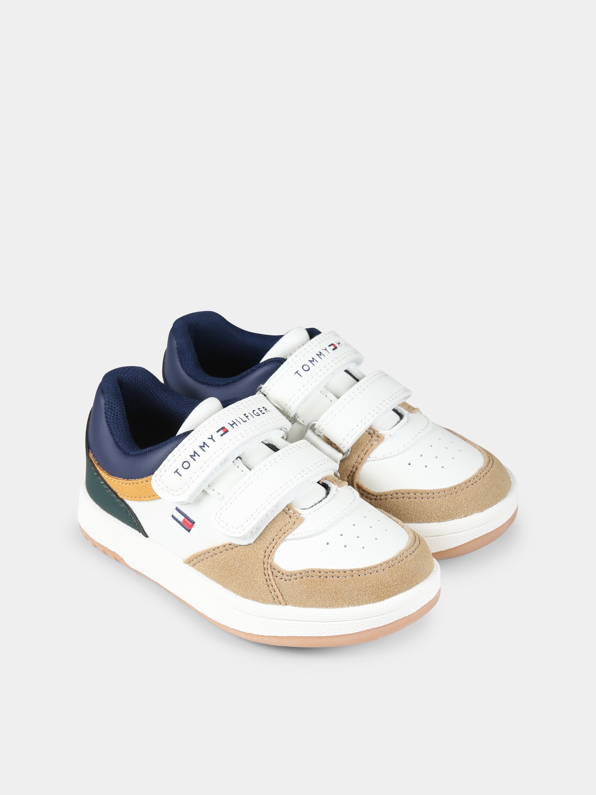 Sneakers bianche per bambino con logo,Tommy Hilfiger Junior,T1X9 33629 1269Y913