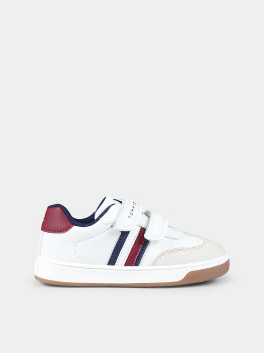 Sneakers avorio per bambini con logo,Tommy Hilfiger Junior,T1X9 33624 1269B057
