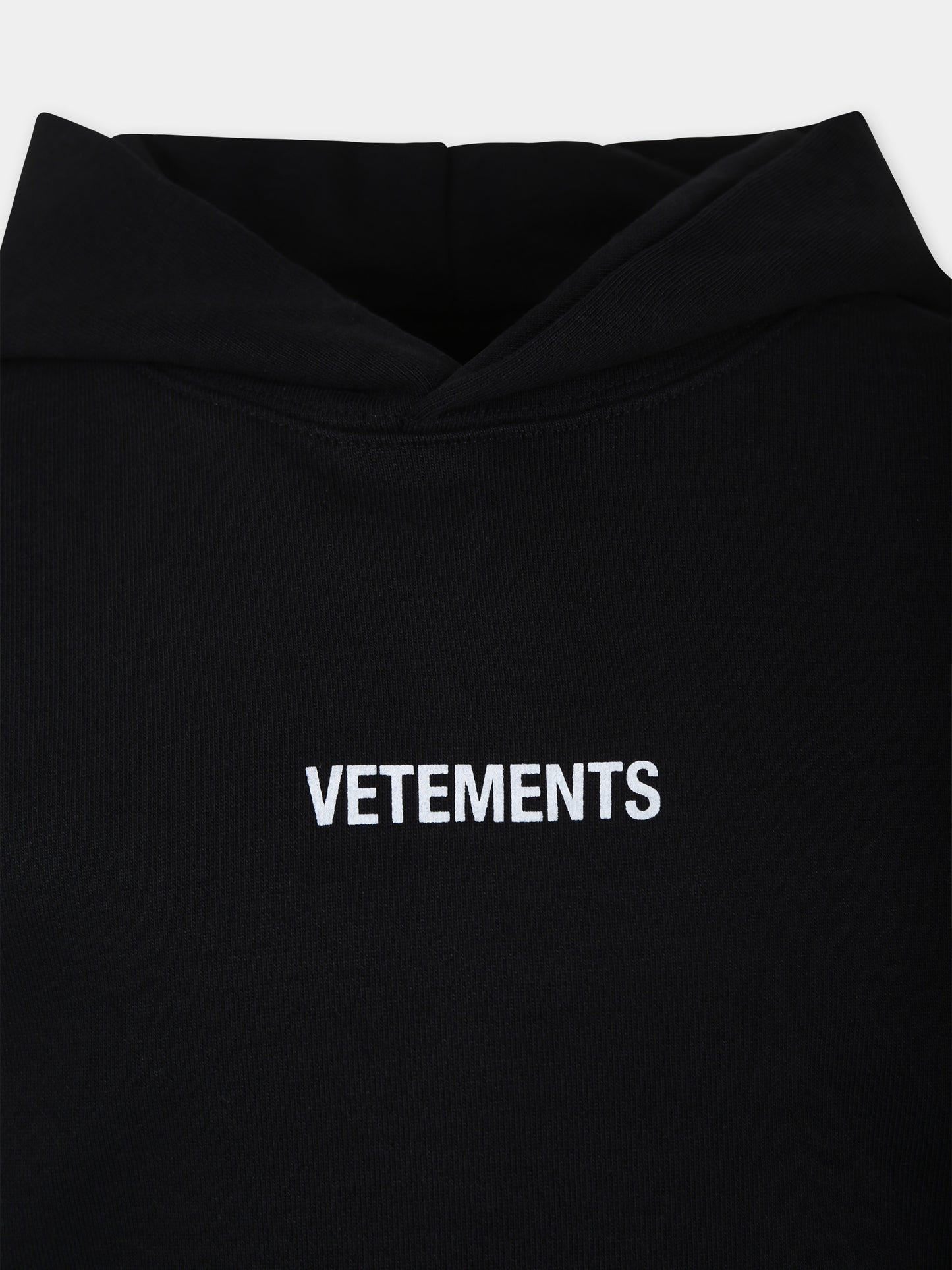 Felpa nera per bambini con logo,Vetements,KA10HD100B BLACK