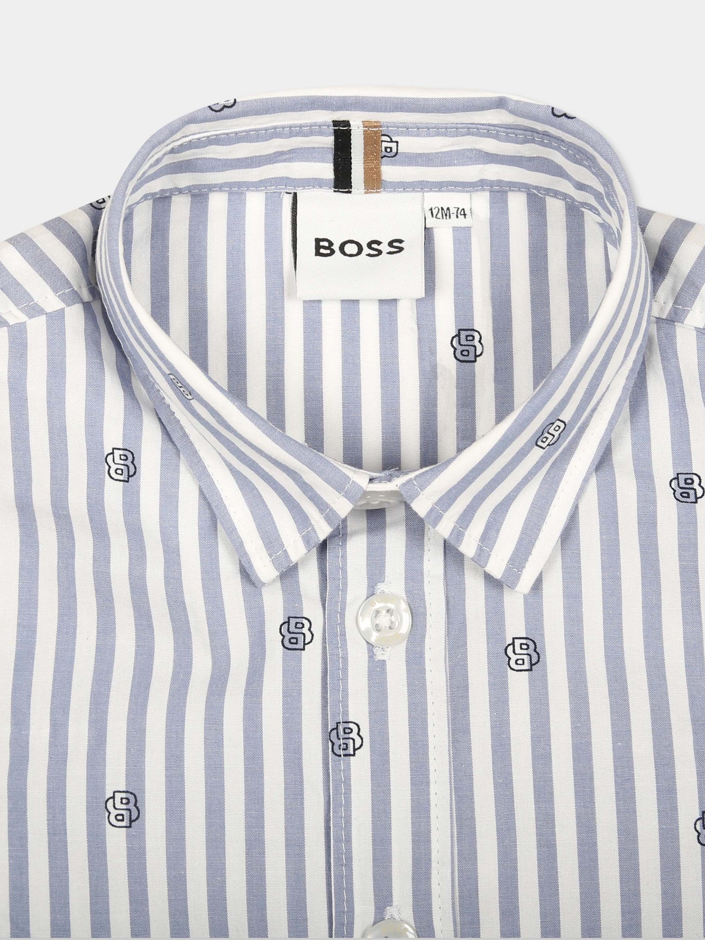 Camicia bianca per neonato con logo,Boss,J51254 10P