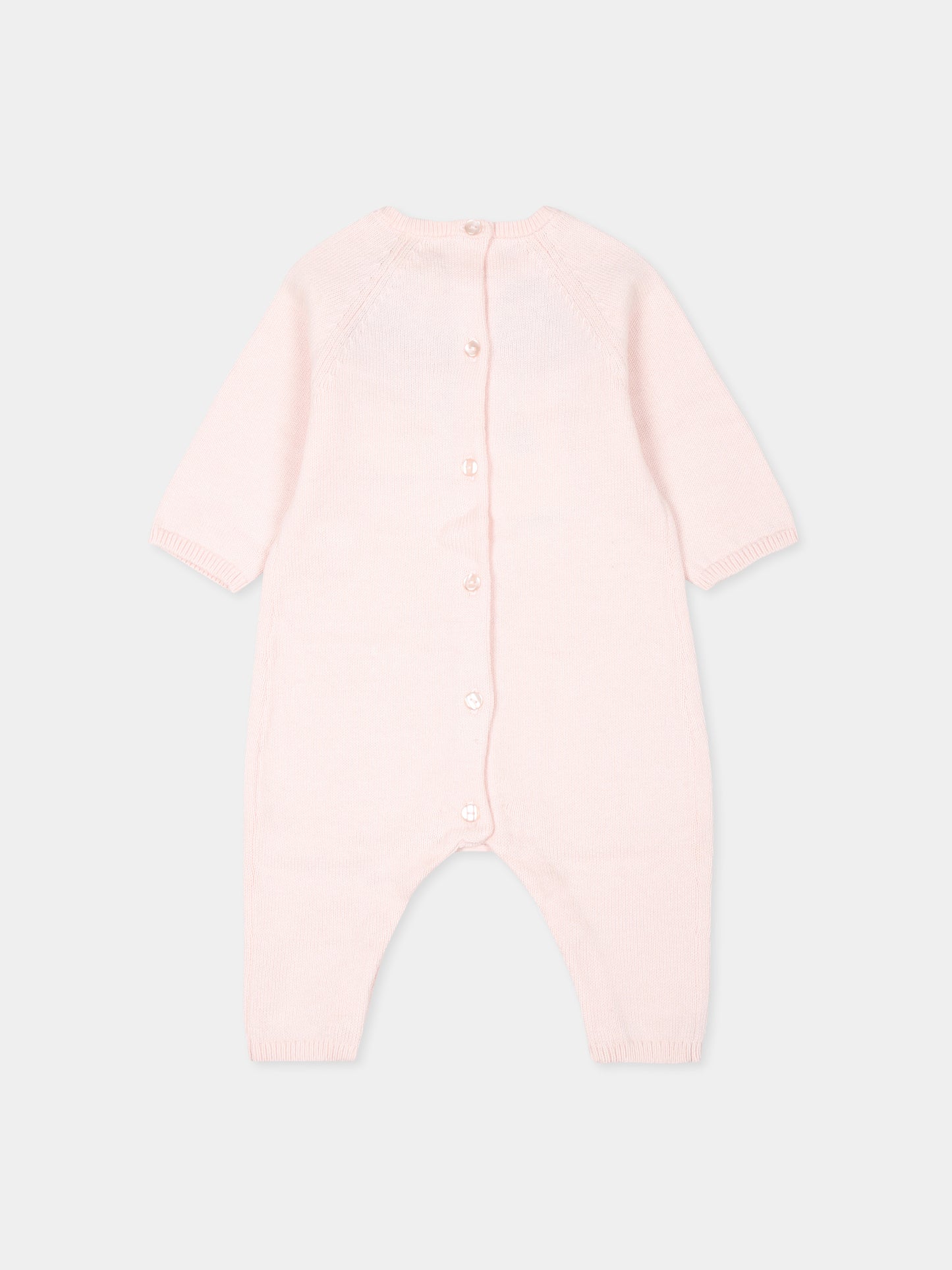 Tutina rosa con motivo jacquard per neonata,Carrement Beau,Y30171 43B