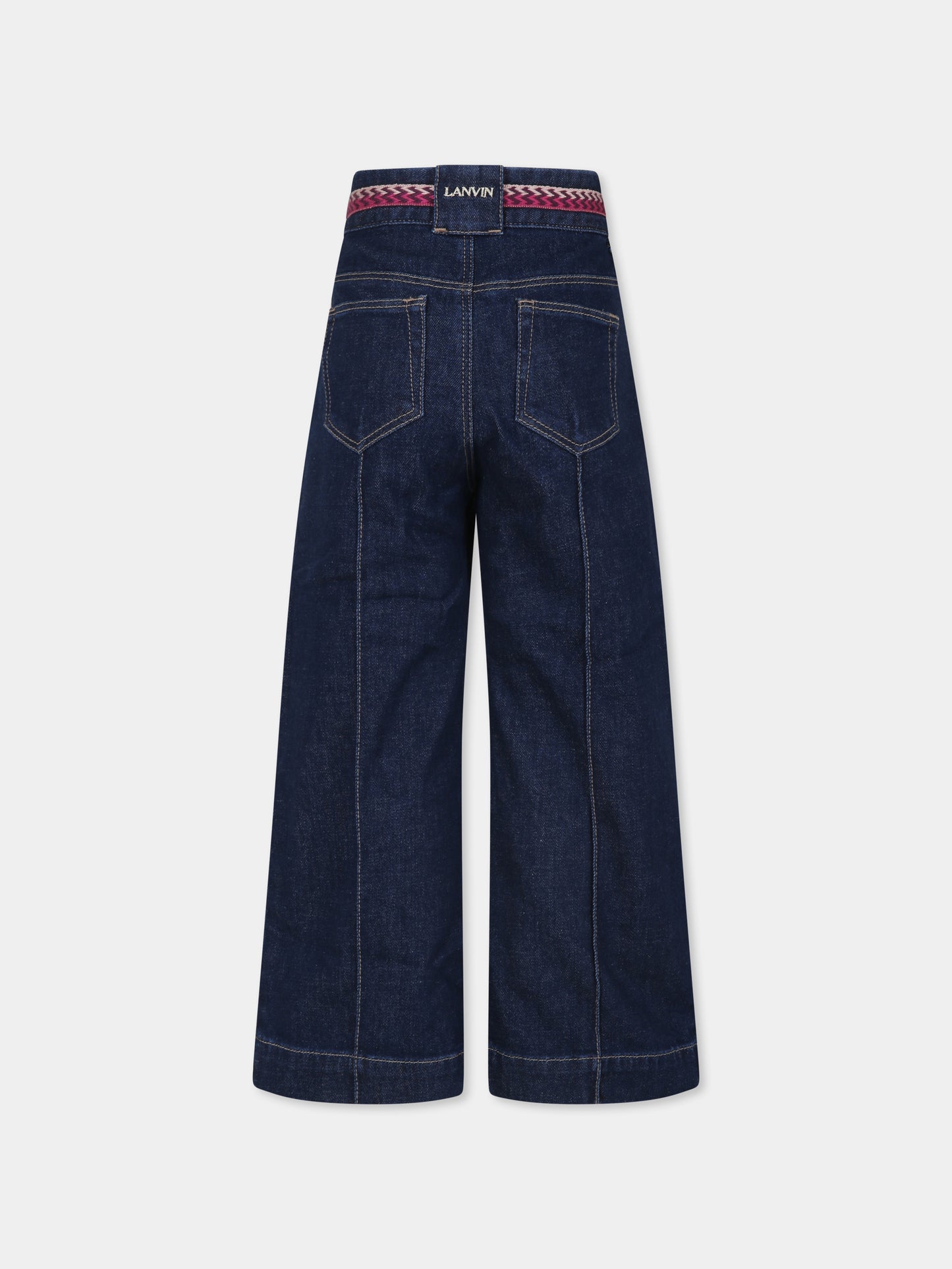 Jeans blu per bambina con logo,Lanvin Petite,N30101 Z28