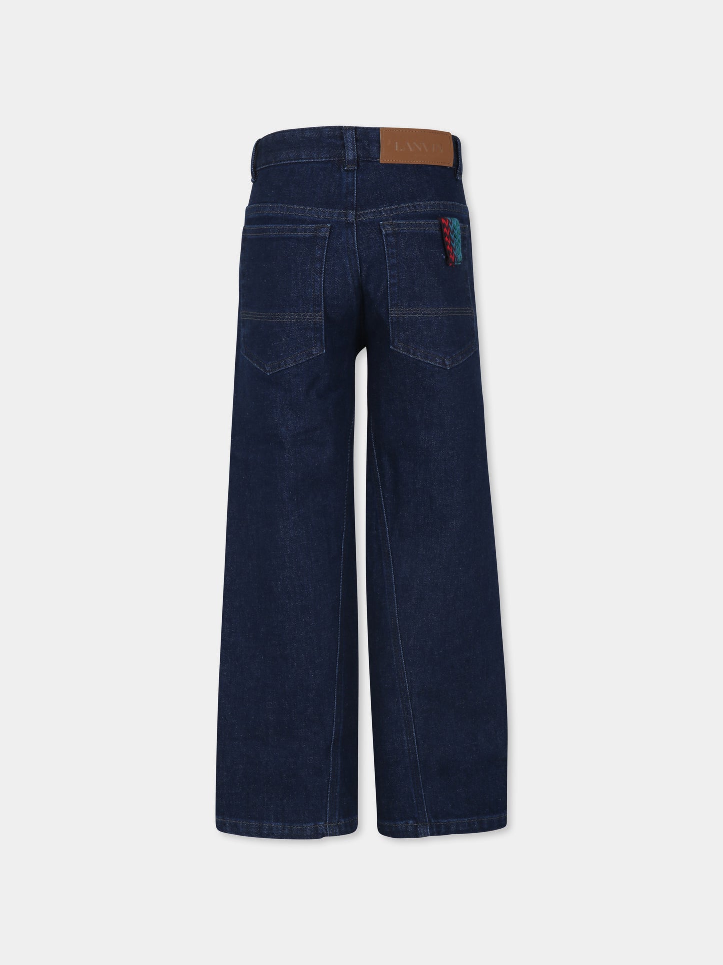 Jeans blu per bambino con logo,Lanvin Petite,N30132 Z28