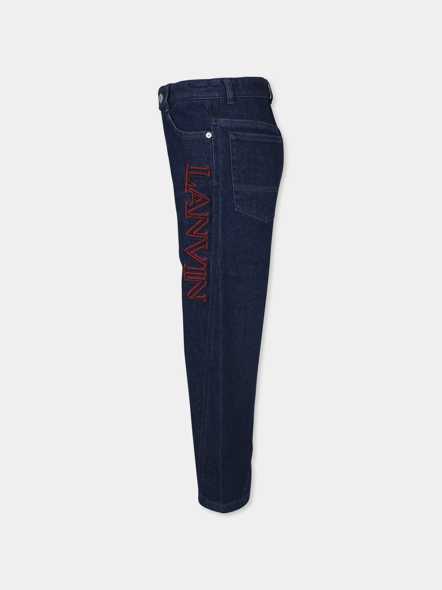 Jeans blu per bambino con logo,Lanvin Petite,N30132 Z28