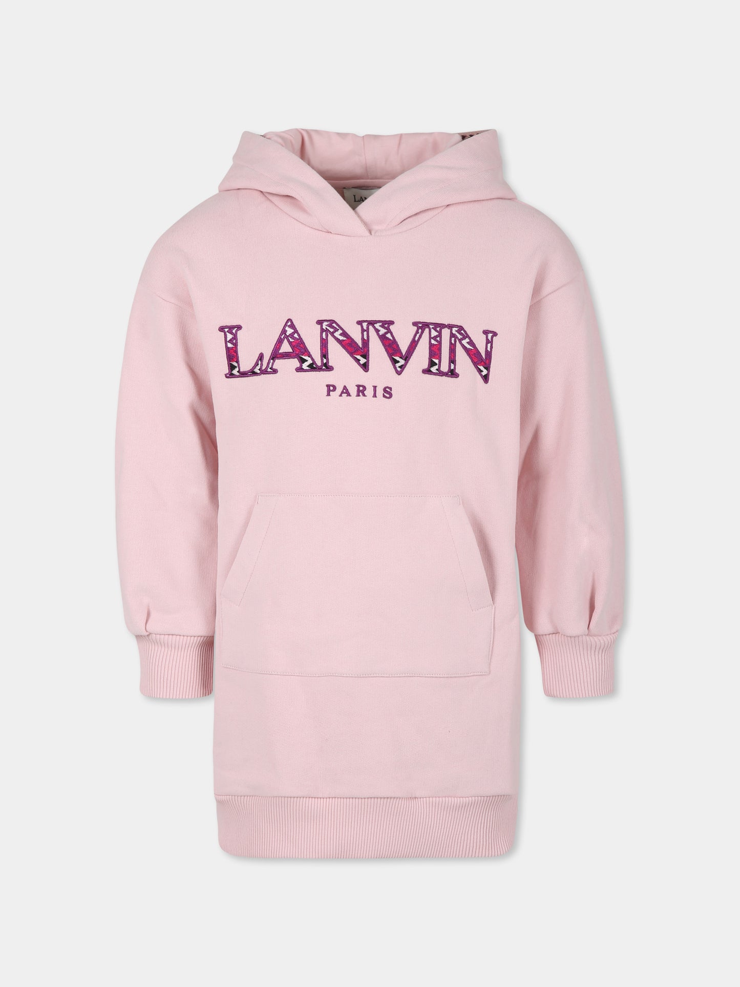 Vestito rosa per bambina con logo,Lanvin Petite,N30094 47W