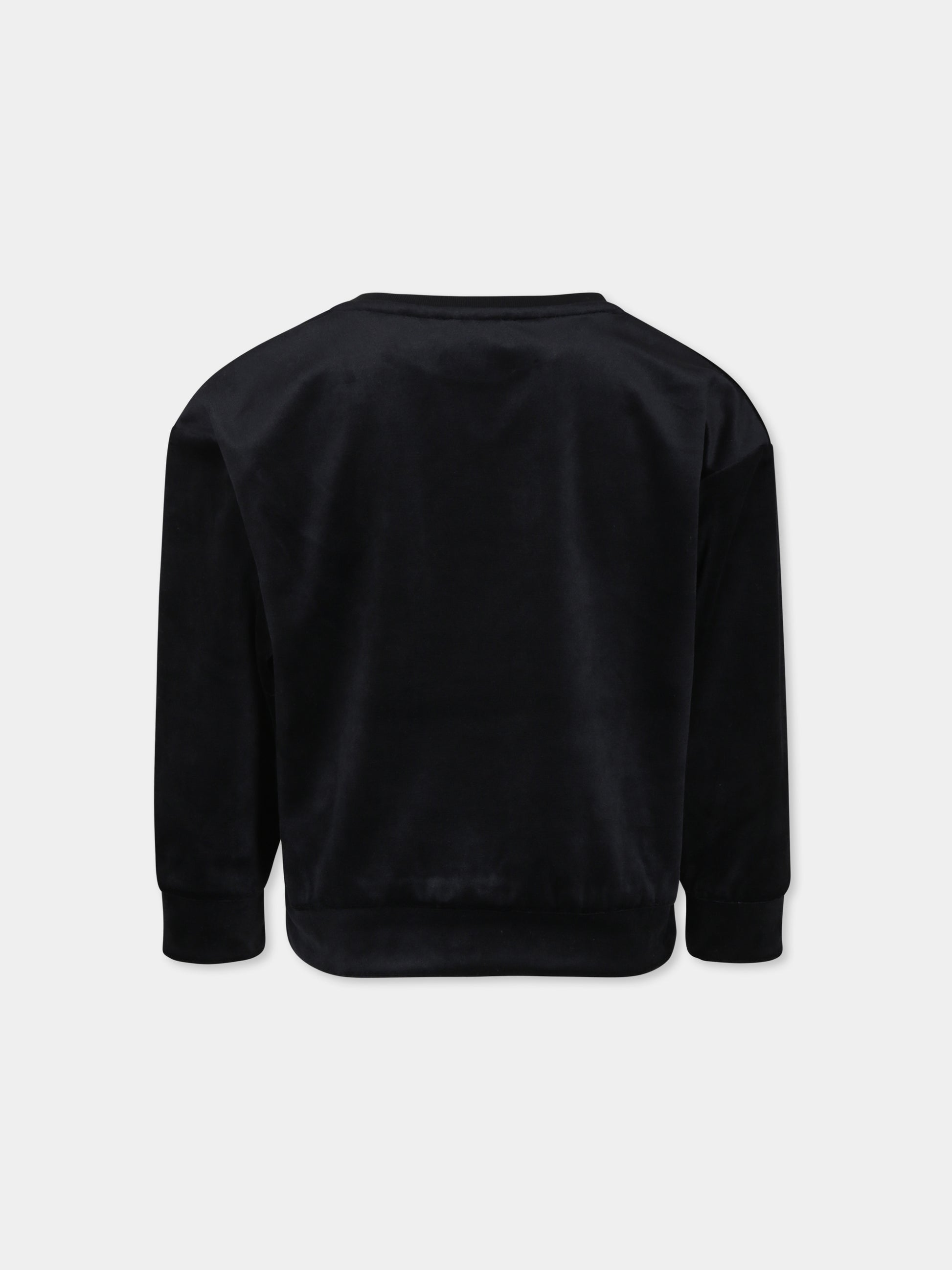 Felpa nera per bambina con logo,Sonia Rykiel Paris,A00262 09B