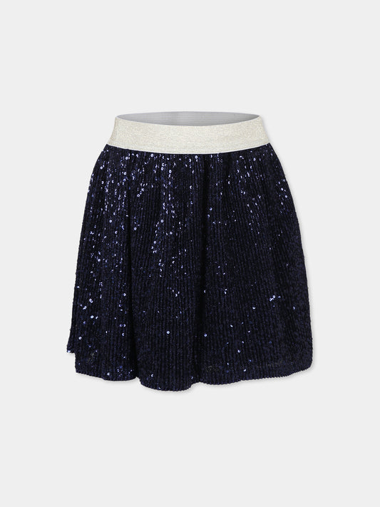 Gonna blu per bambina con paillettes,Billieblush,U20418 87B