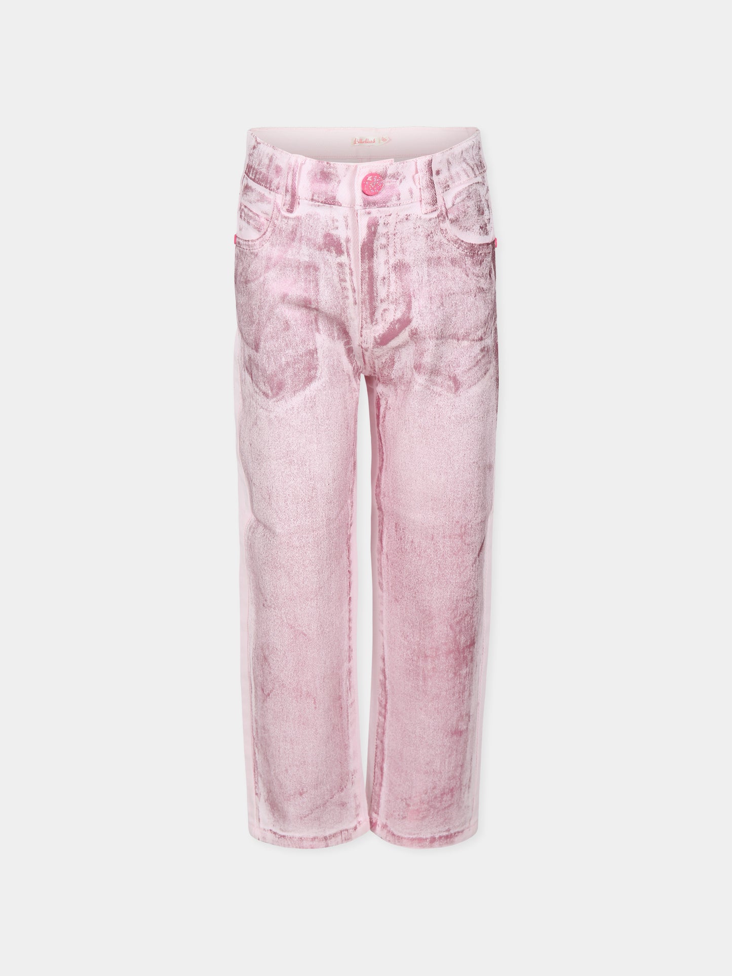 Pantaloni rosa per bambina con logo,Billieblush,U20447 44L