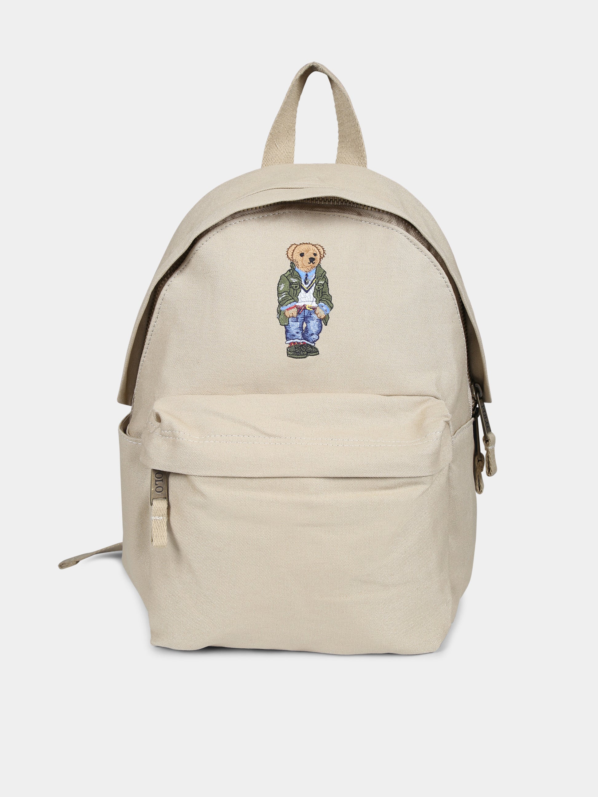 Zaino beige per bambini con Polo Bear,Ralph Lauren Kids,9AR076 X9W
