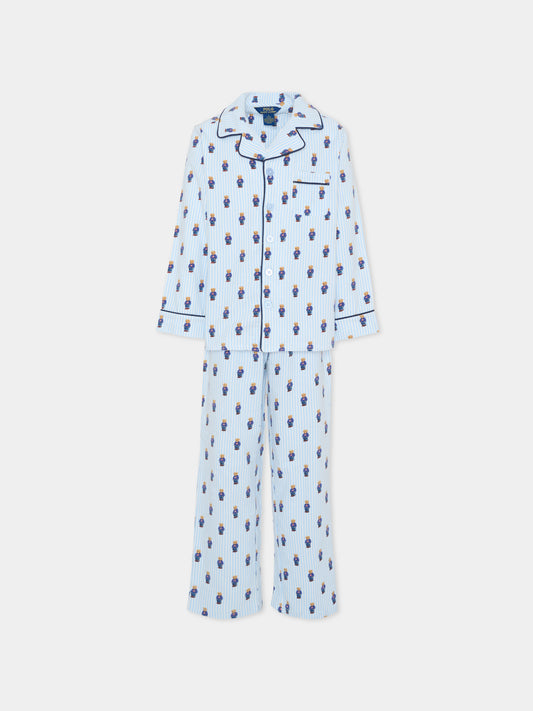 Pyjama bleu clair pour garçon avec Polo Bear