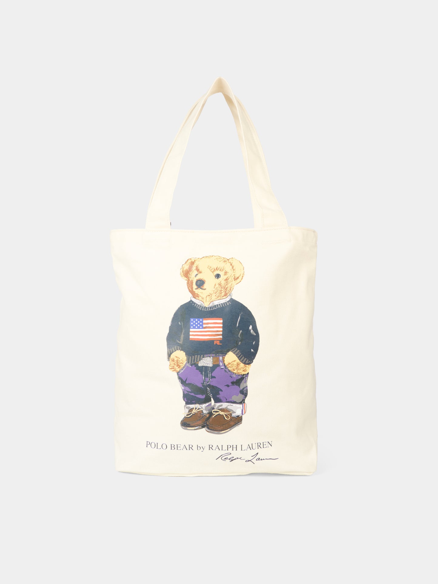 Borsa avorio per bambino con Polo Bear,Ralph Lauren Kids,9AR021 W3Y