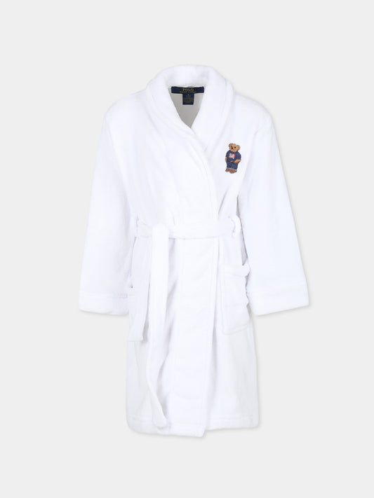 Vestaglia bianca per bambini con Polo Bear,Ralph Lauren Kids,7P0042 001