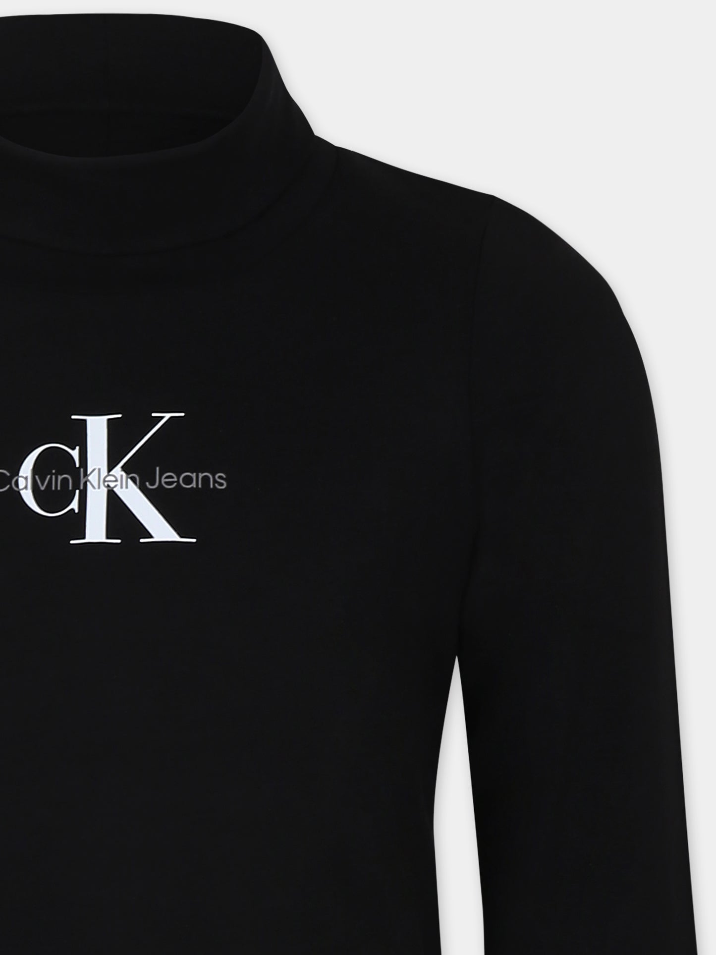 Dolcevita nero per bambina con logo,Calvin Klein Kids,IG0IG02811 BEH