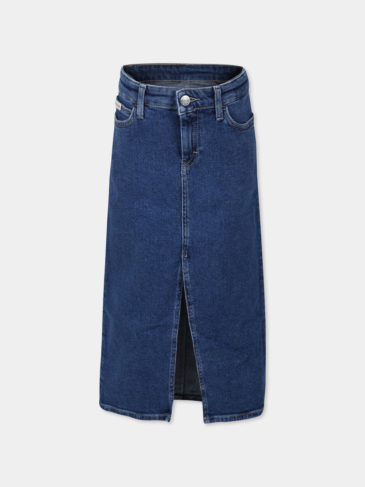 Gonna blu per bambina con logo,Calvin Klein Kids,IG0IG02623T 1A4