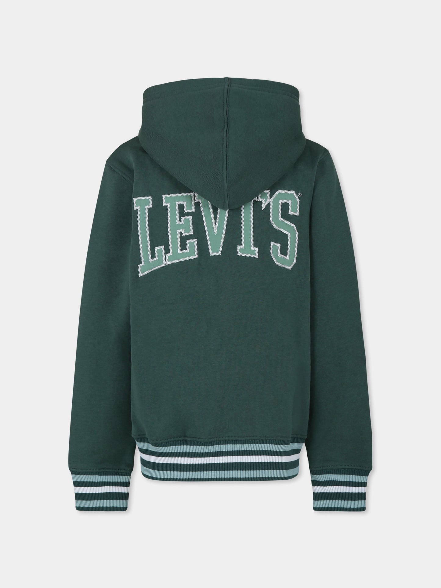 Felpa verde per bambino con logo,Levi's Kids,9EL158 B84