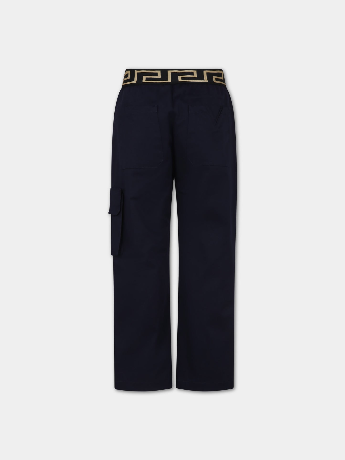 Pantaloni blu per bambino con logo Versace,Versace,1002266 1A06498 2U150