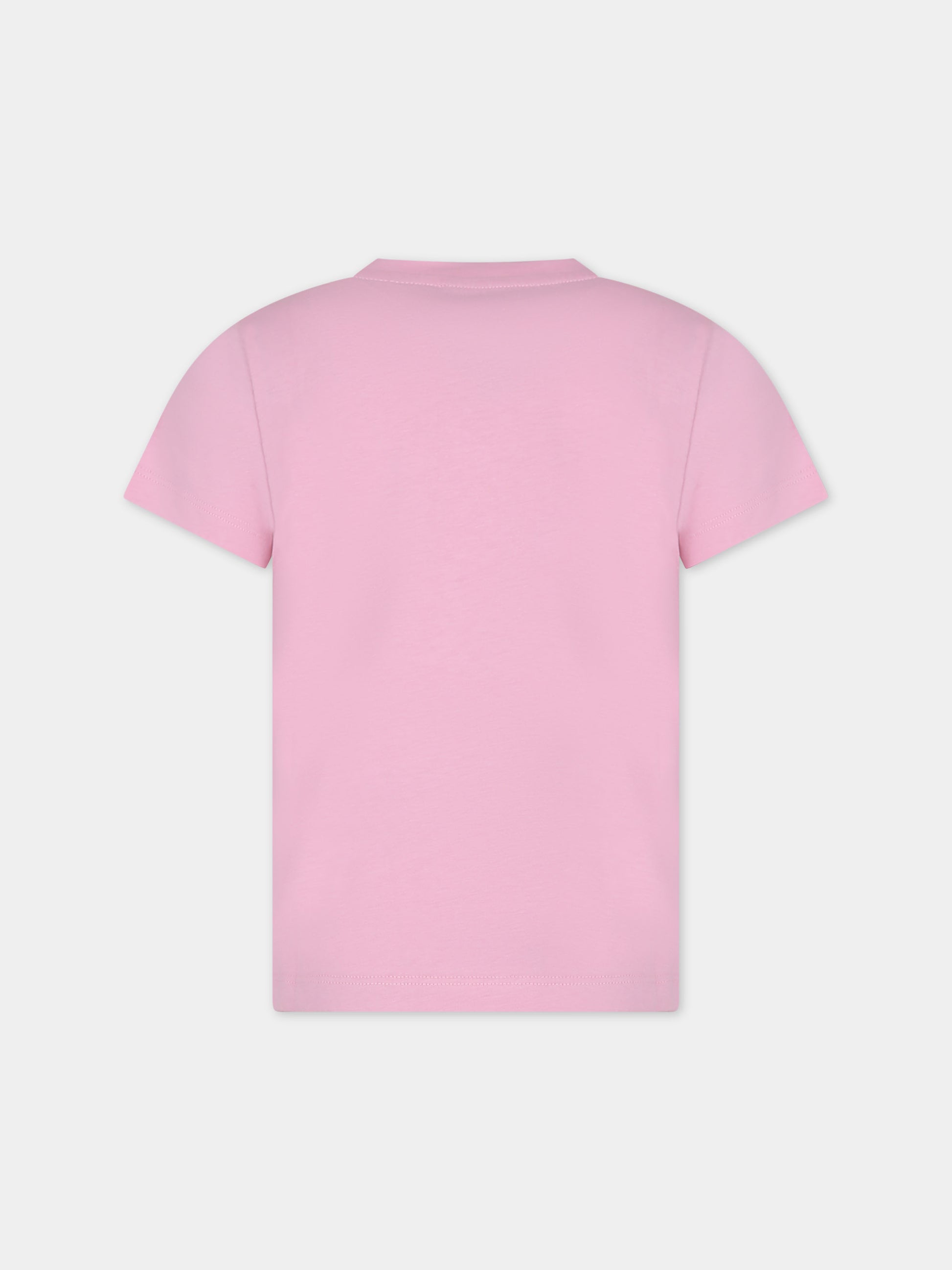 T-shirt rosa per bambina con logo Versace,Versace,1000052 1A09709 2PR20