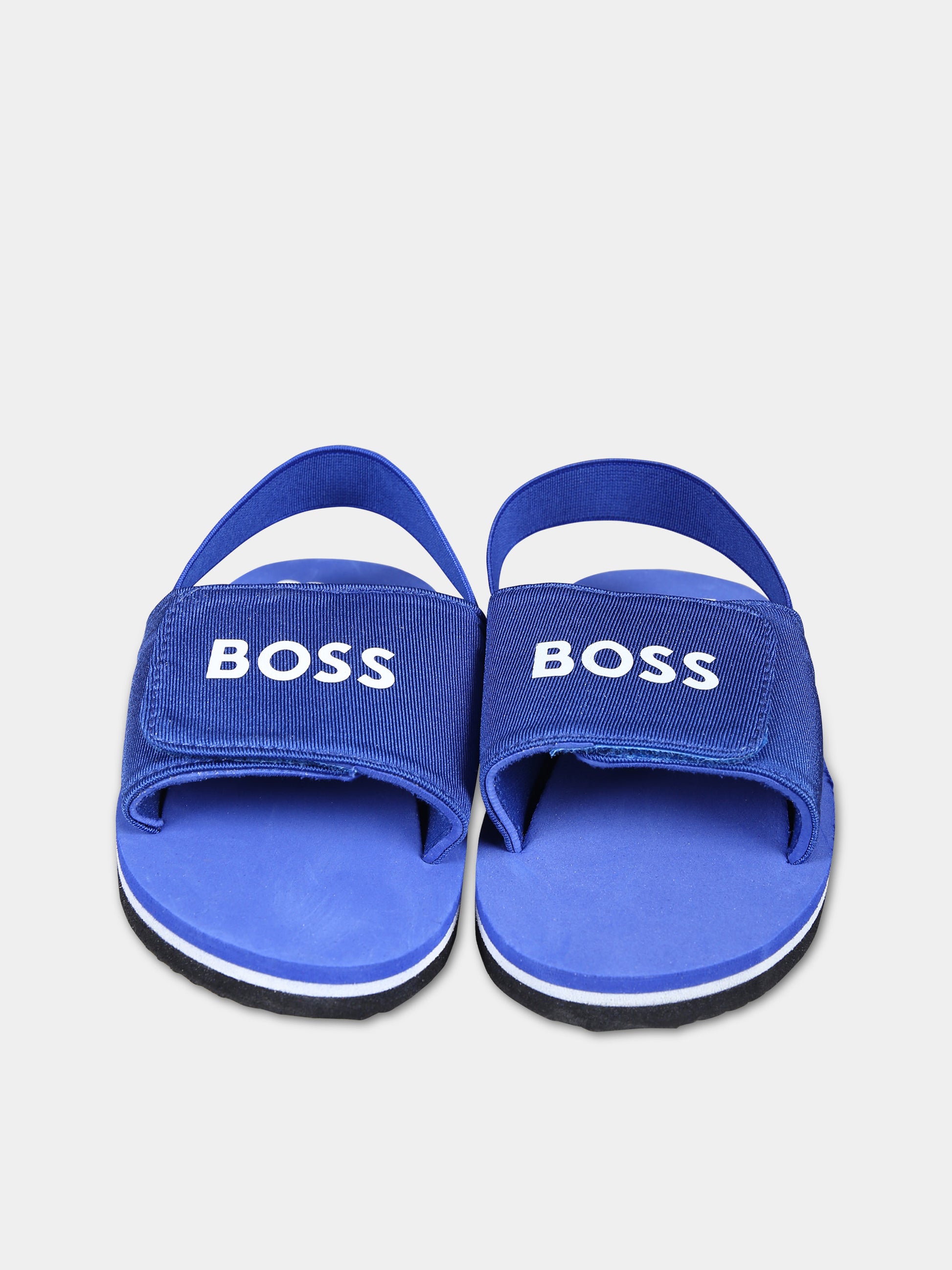 Sandali blu per bambino con logo,Boss,J09188 79B