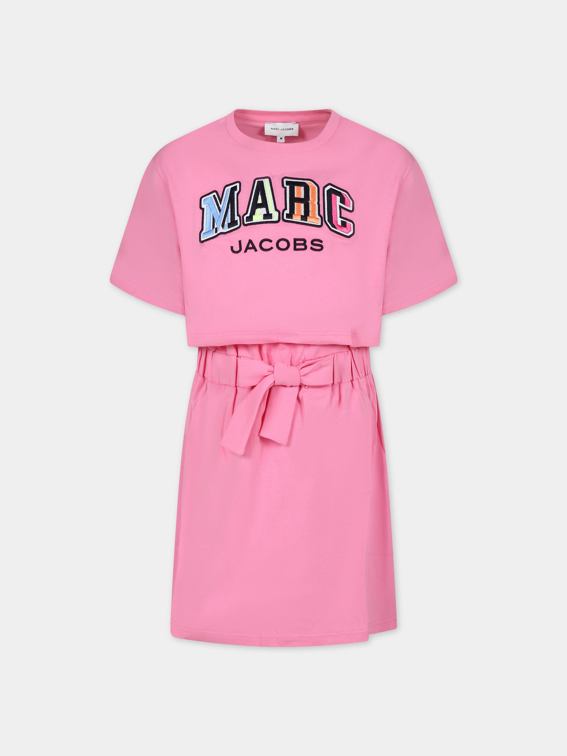 Vestito rosa per bambina con logo,Marc Jacobs,W12433 44G