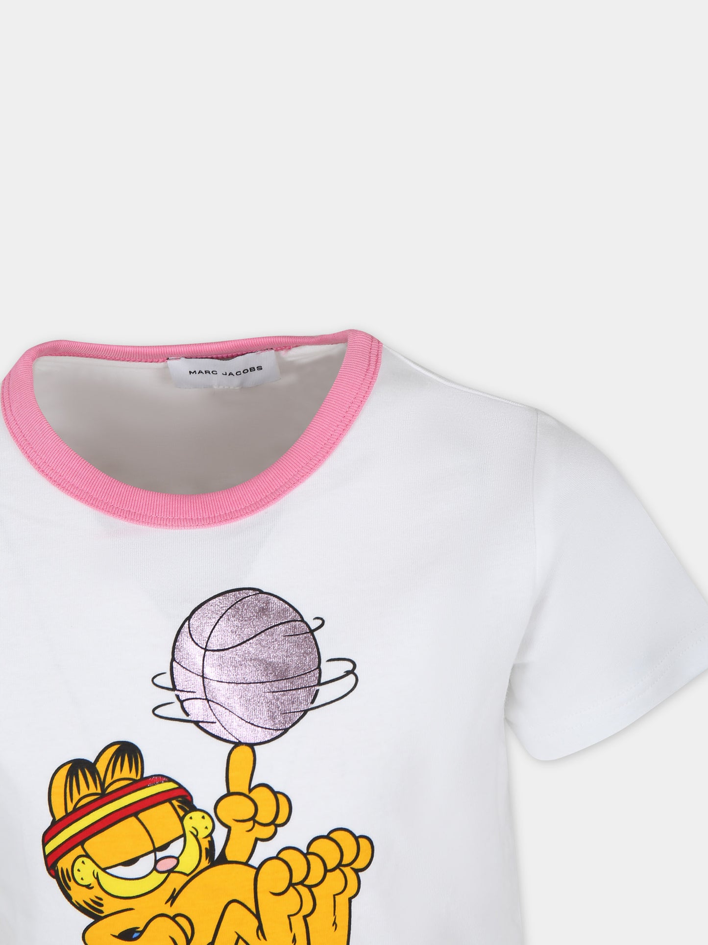 T-shirt bianca per bambina con Garfield,Marc Jacobs,W15652 10P