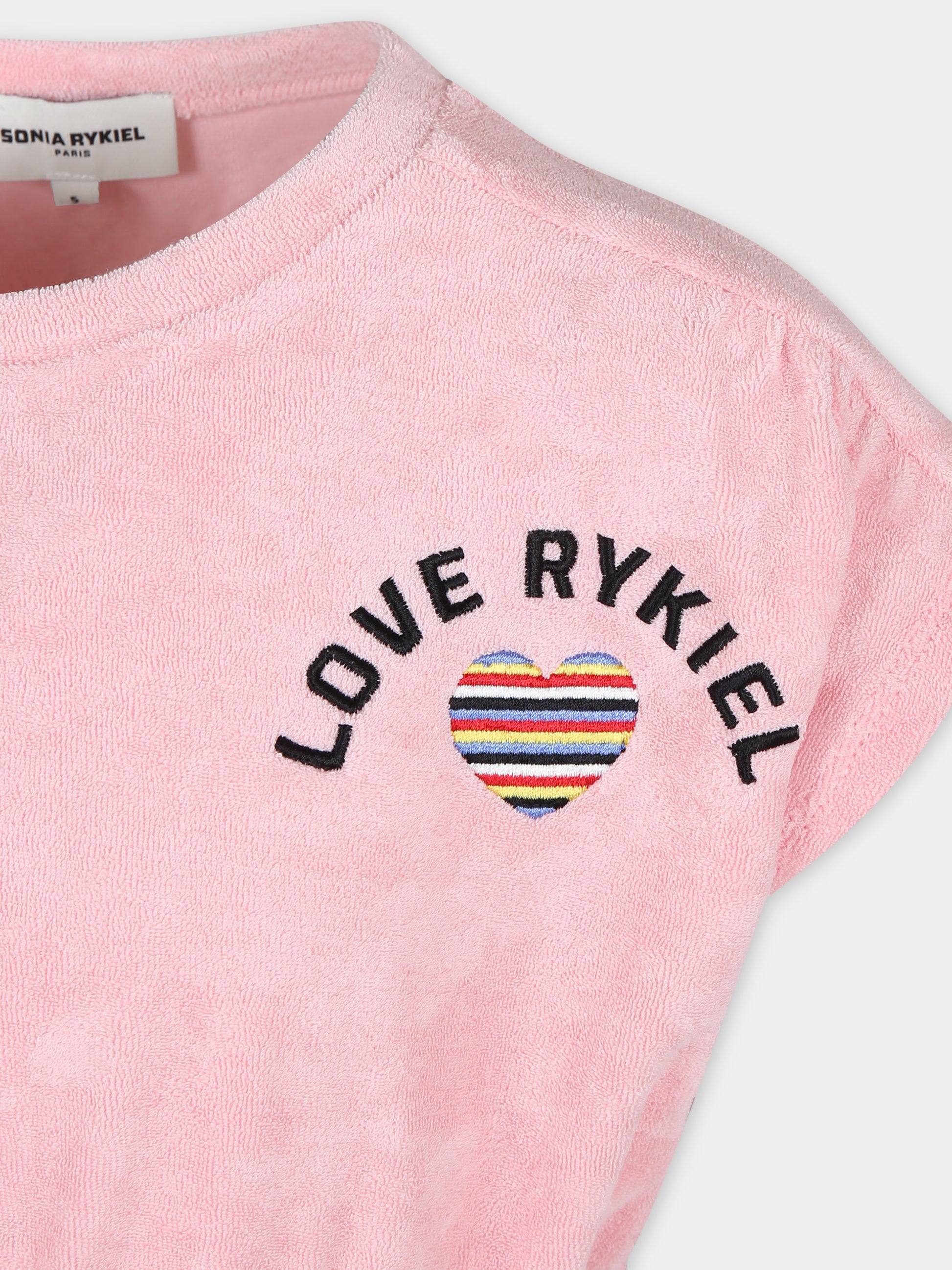 Vestito rosa per bambina con logo,Sonia Rykiel Paris,A12016 45T