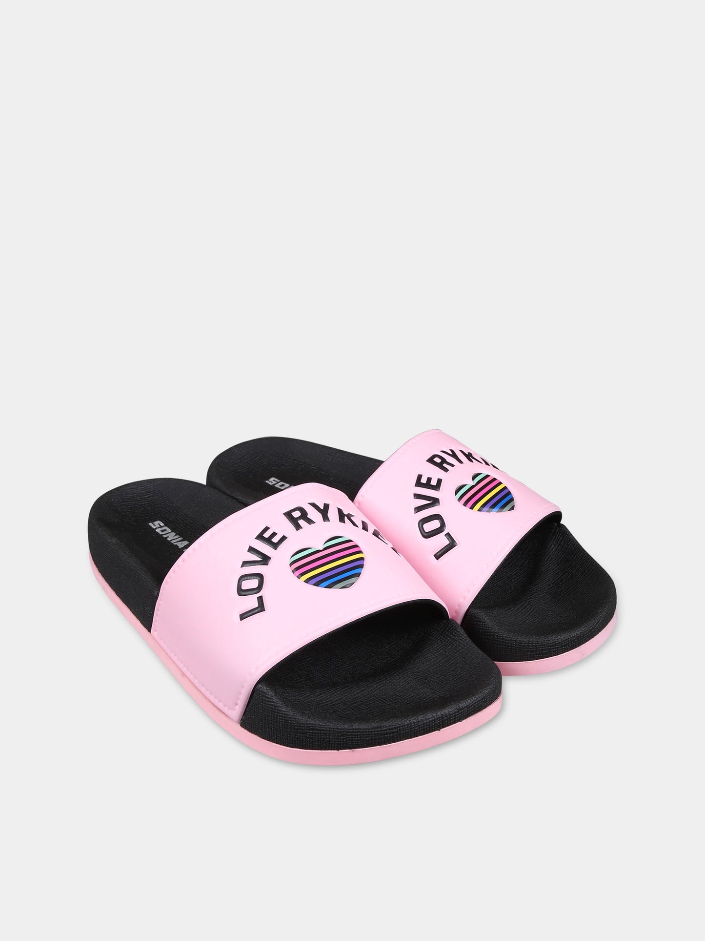 Ciabatte rosa per bambina con logo e cuore,Sonia Rykiel Paris,A19000 45T