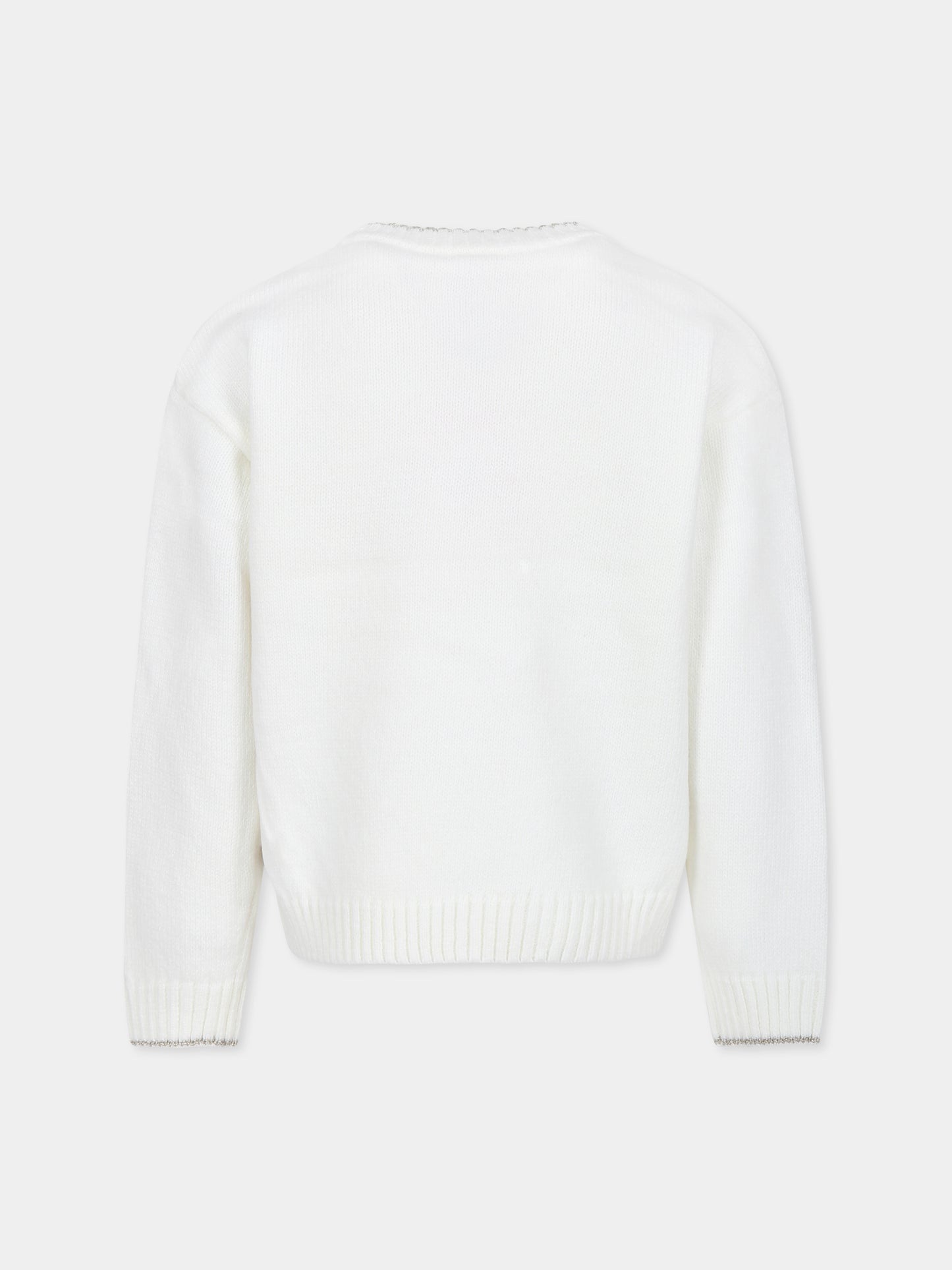 Maglione avorio per bambina con albero di Natale,Billieblush,U20548 121