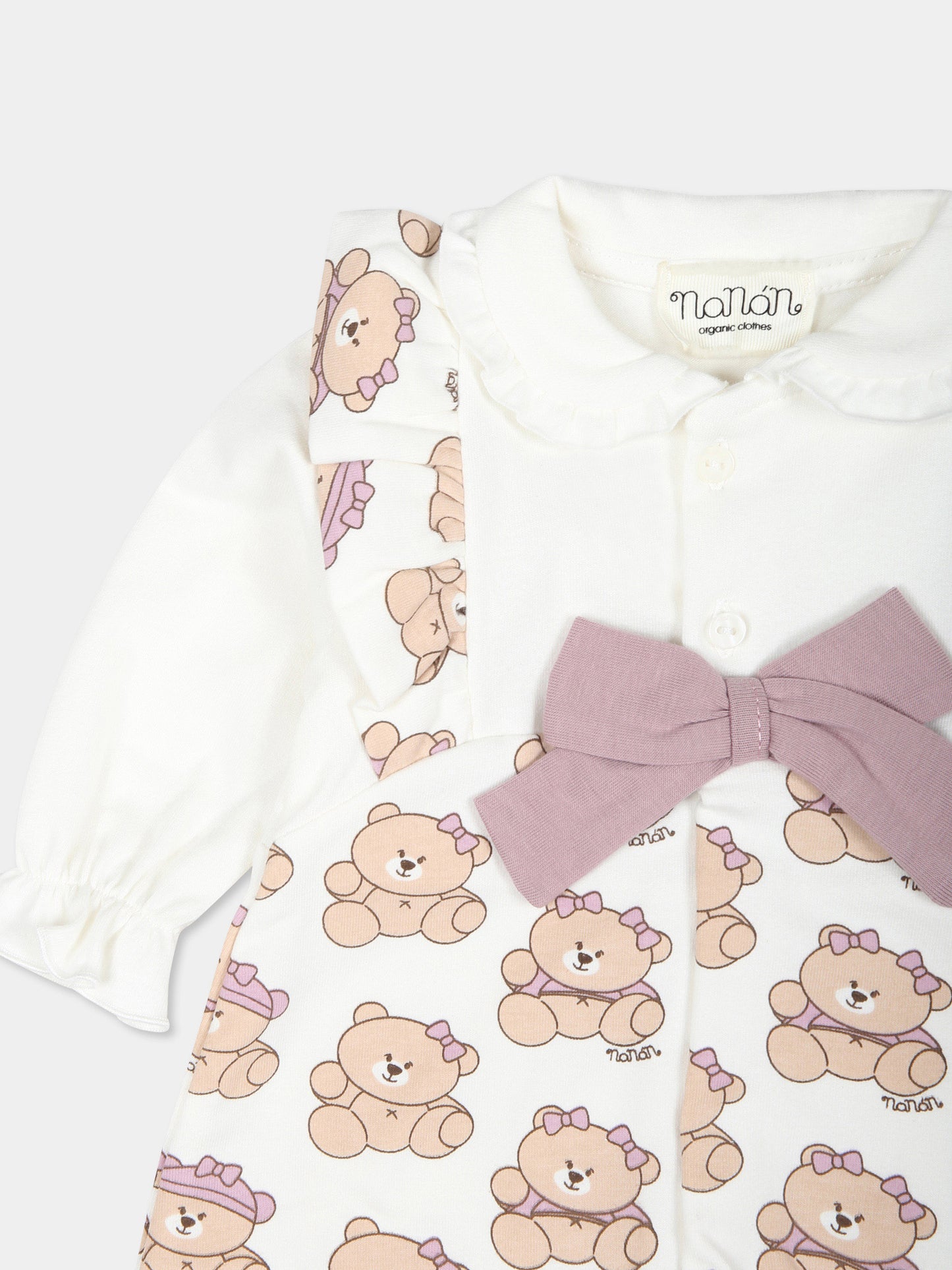 Tutina avorio per neonata con stampa orso,Nanan,I24482B