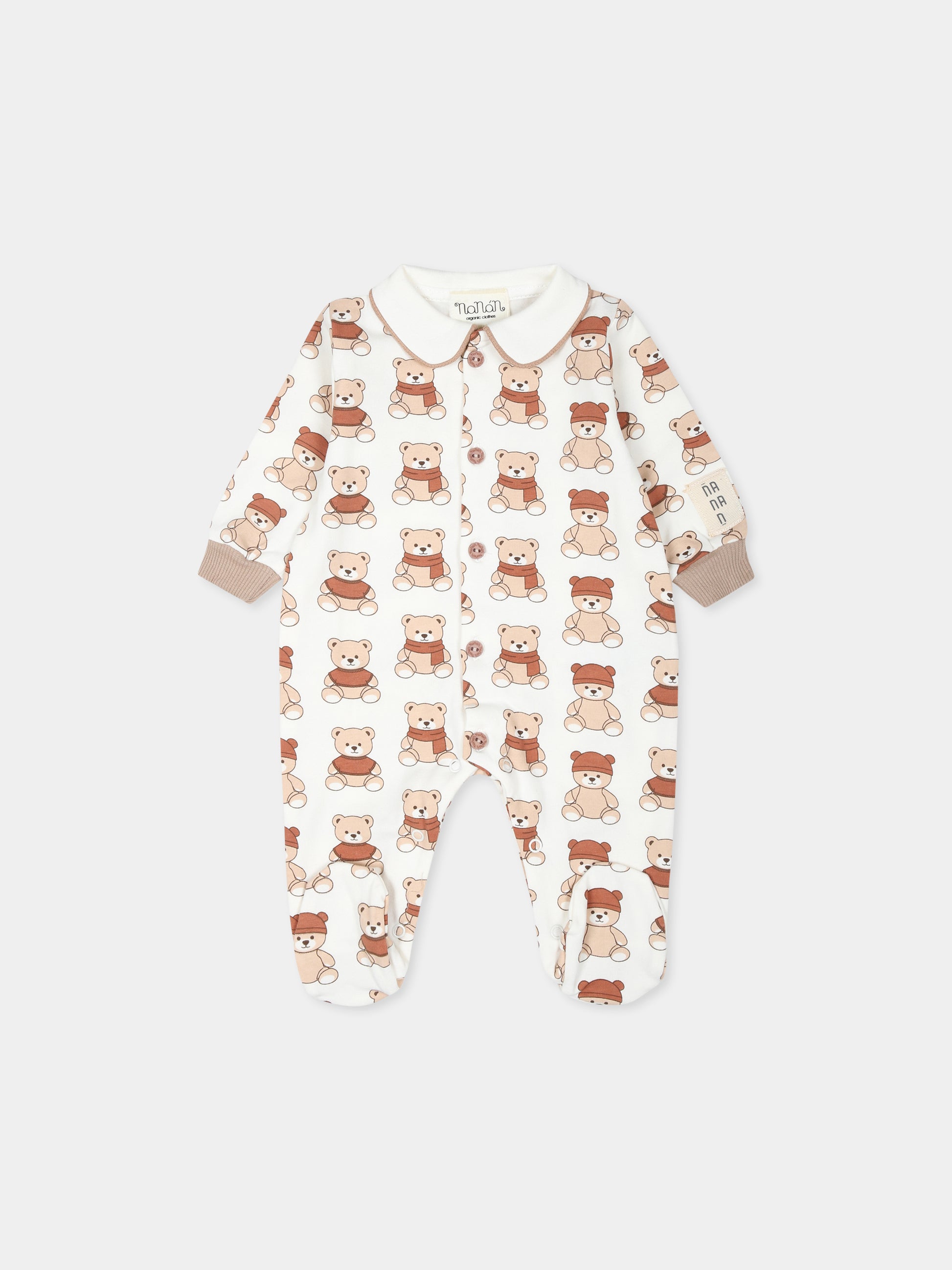 Tutina avorio per neonato con stampa orso,Nanan,I24140B