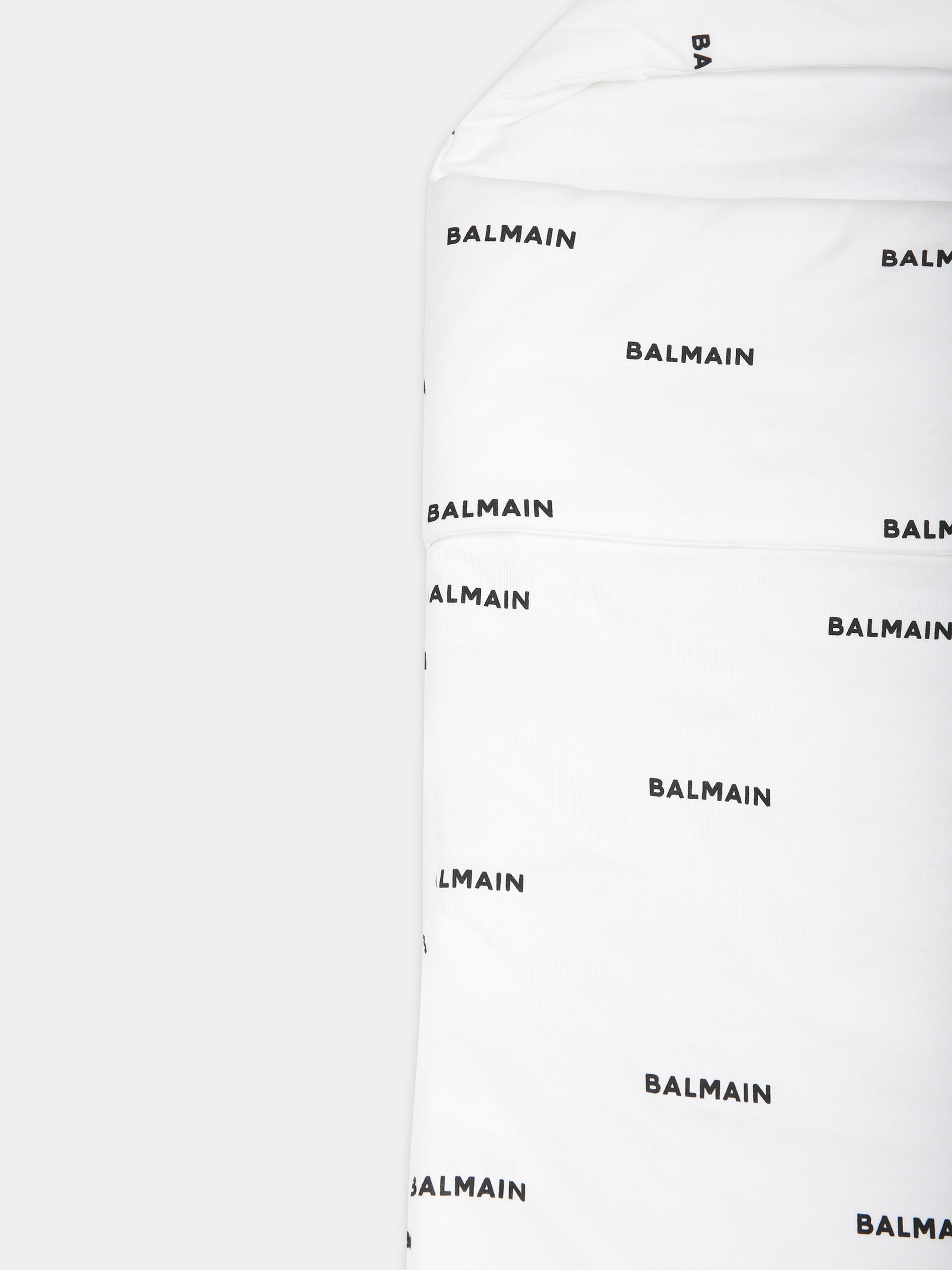 Sacco nanna bianco per neonati con logo all-over,Balmain Kids,6Q0A40 Z0199 100NE