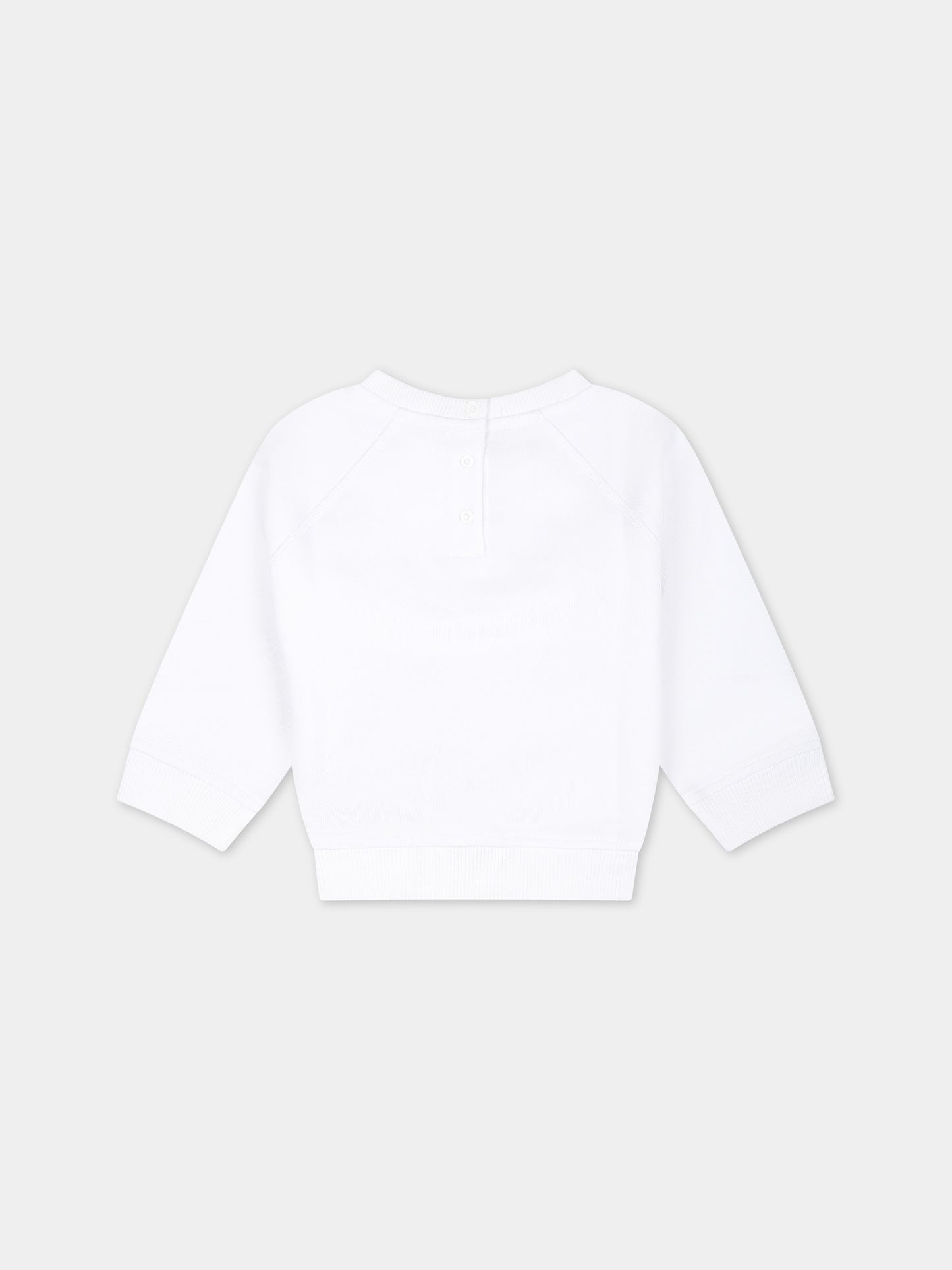 Felpa bianca per neonati con logo,Balmain Kids,6Q4A20 Z0001 100AZ