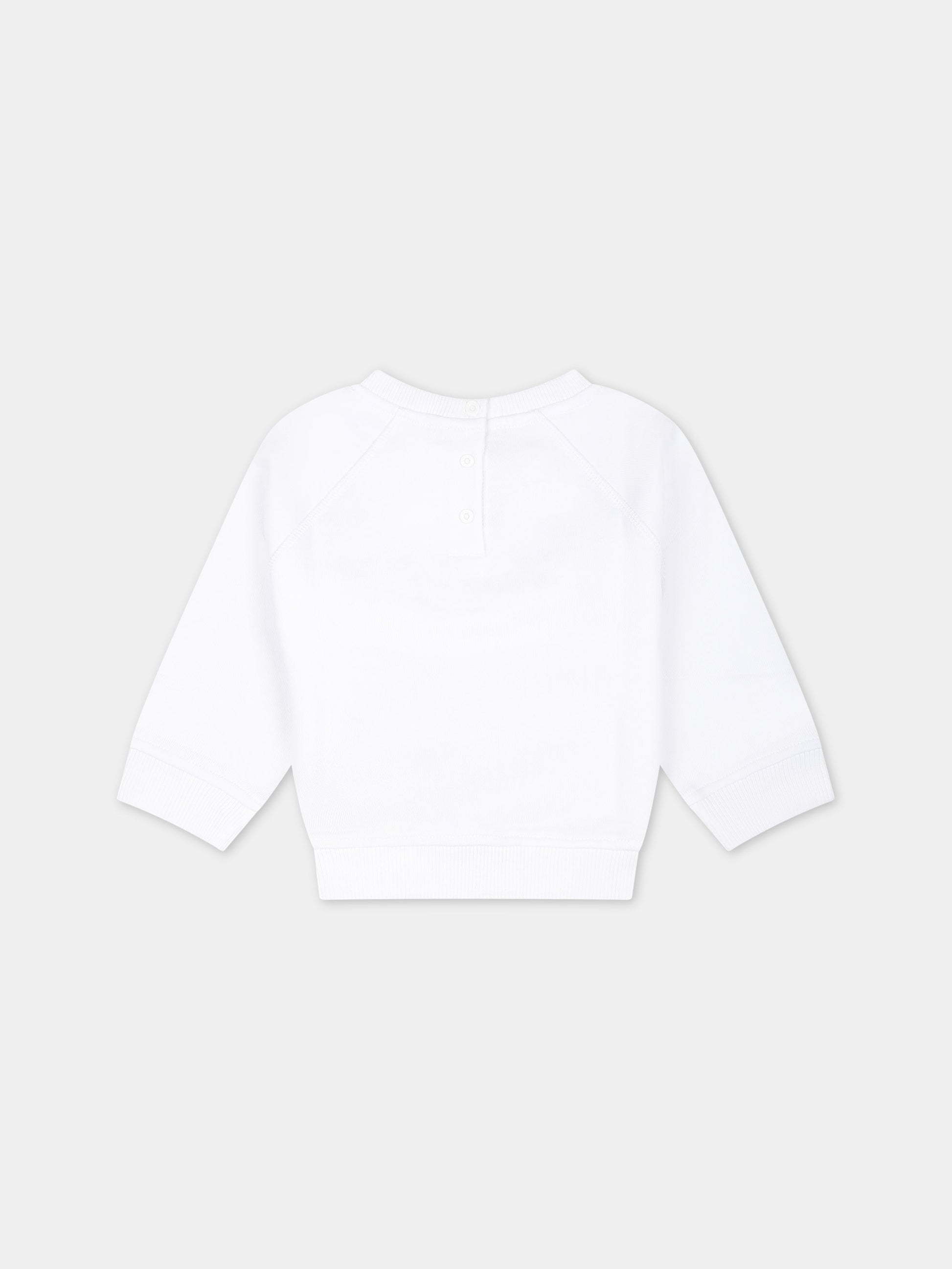 Felpa bianca per neonati con logo,Balmain Kids,6Q4A20 Z0001 100AZ