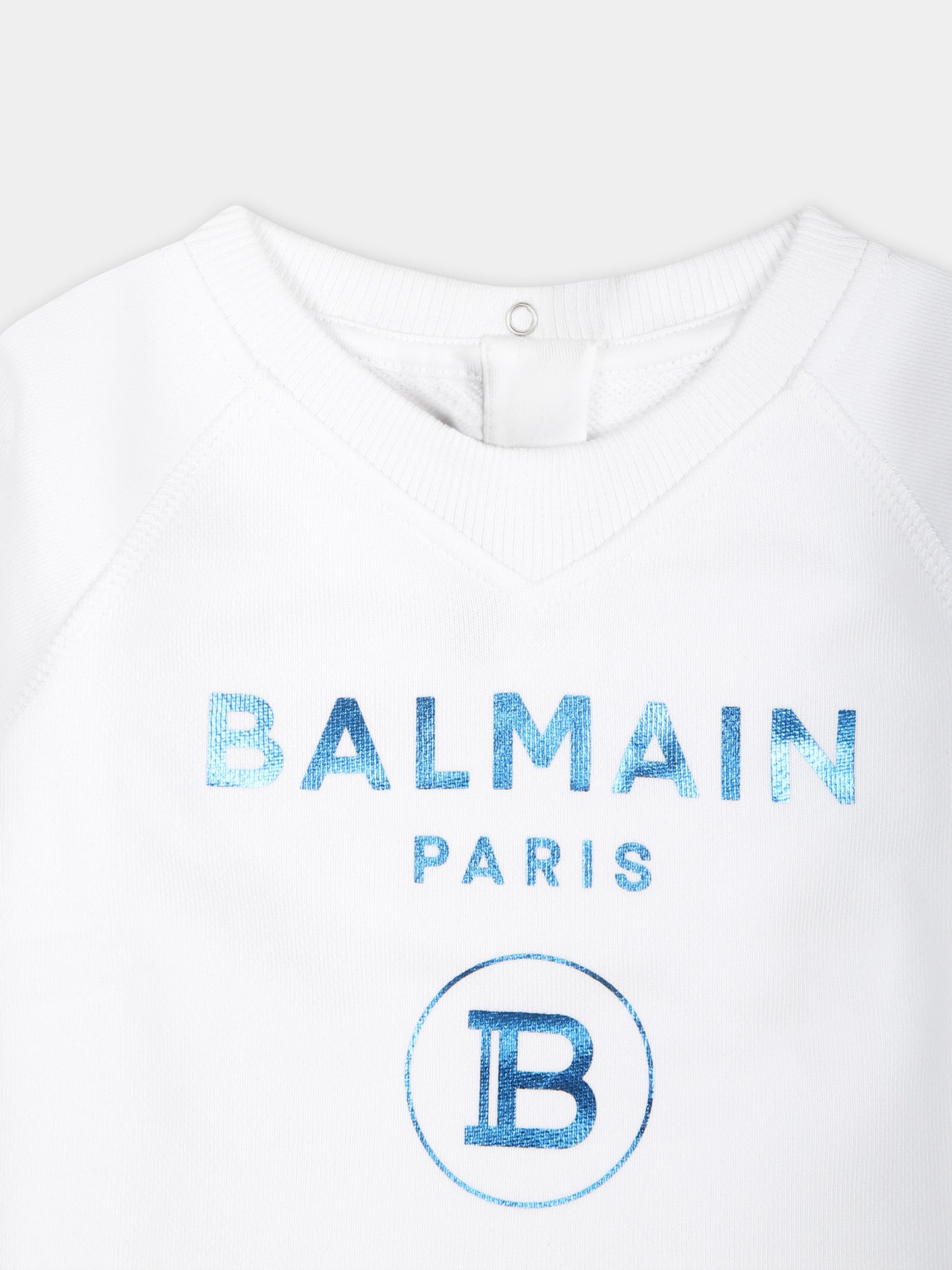 Felpa bianca per neonati con logo,Balmain Kids,6Q4A20 Z0001 100AZ