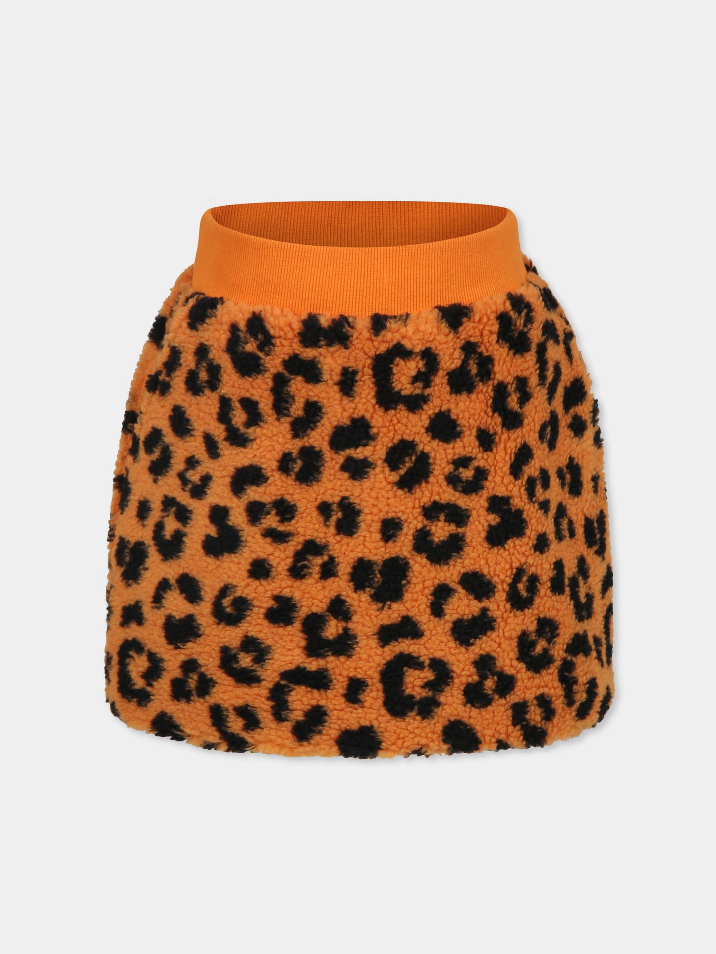 Gonna arancione per bambina con stampa maculata,Kenzo Kids,K60551 372