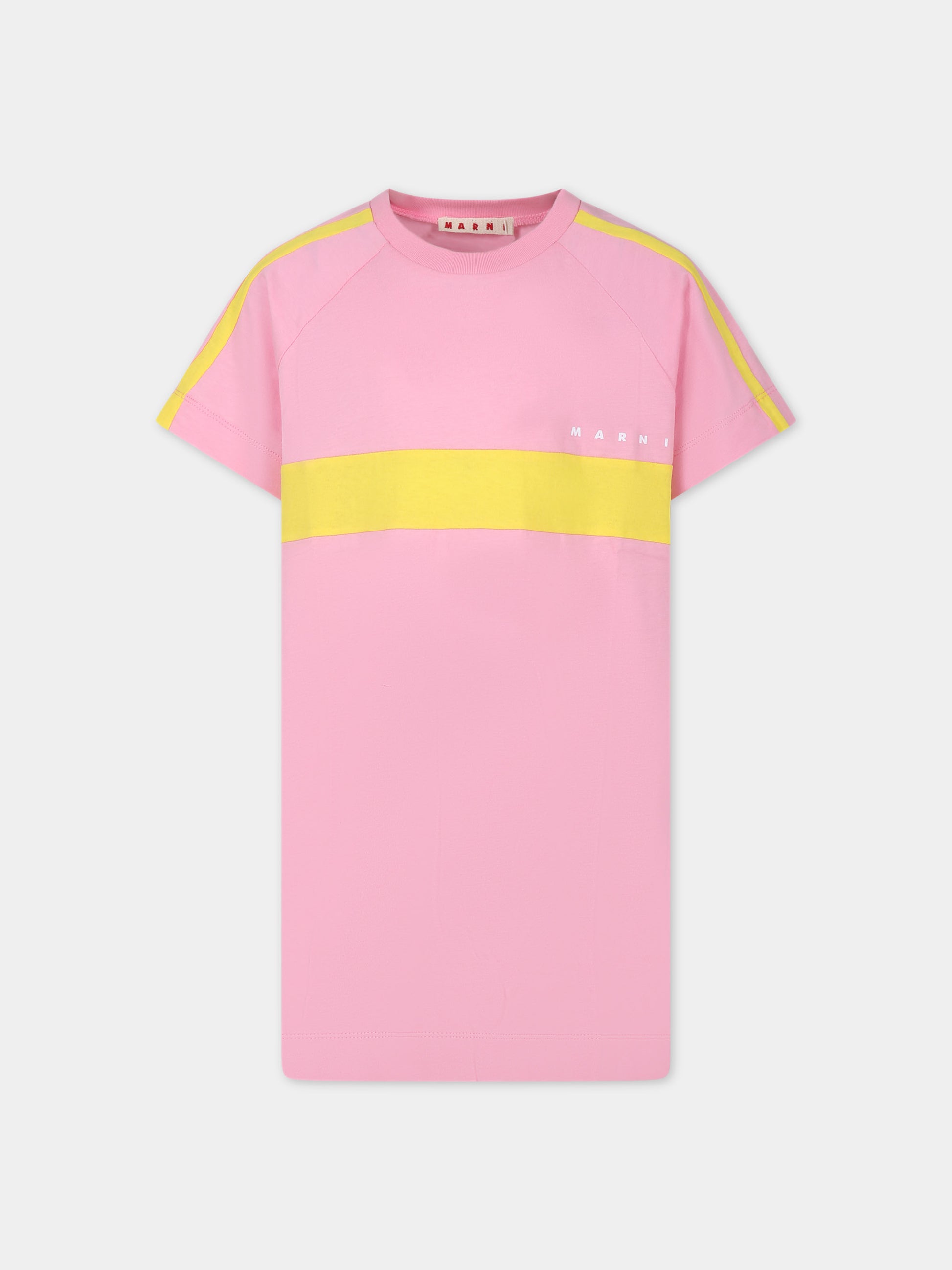 Vestito rosa per bambina con logo,Marni Kids,M01068 M00L9 MD252F 0M340