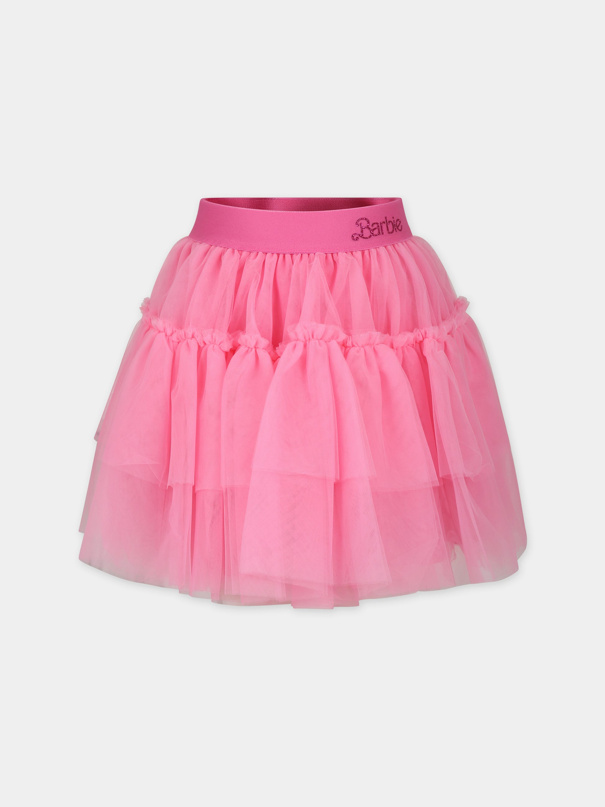 Gonna rosa per bambina con scritta,Monnalisa,11C735 T9945 0093