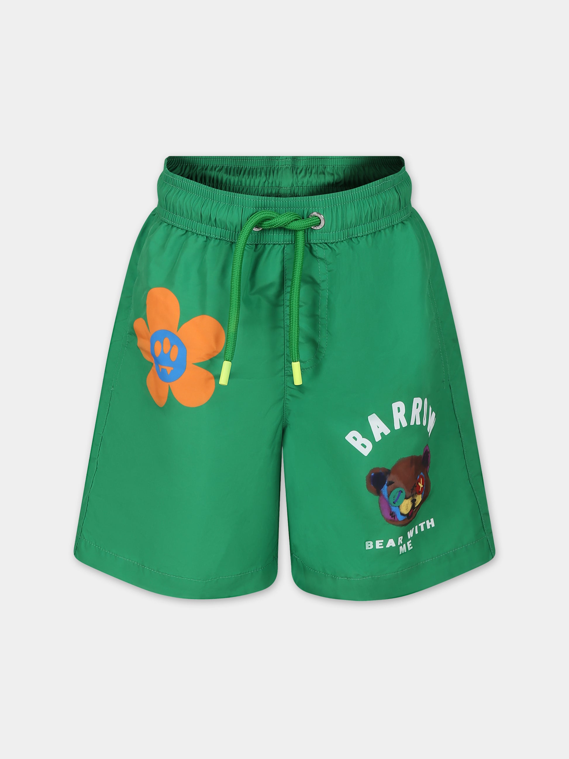 Boxer mare verde per bambino con smile e logo,Barrow,S4BKJBSS151 BW012