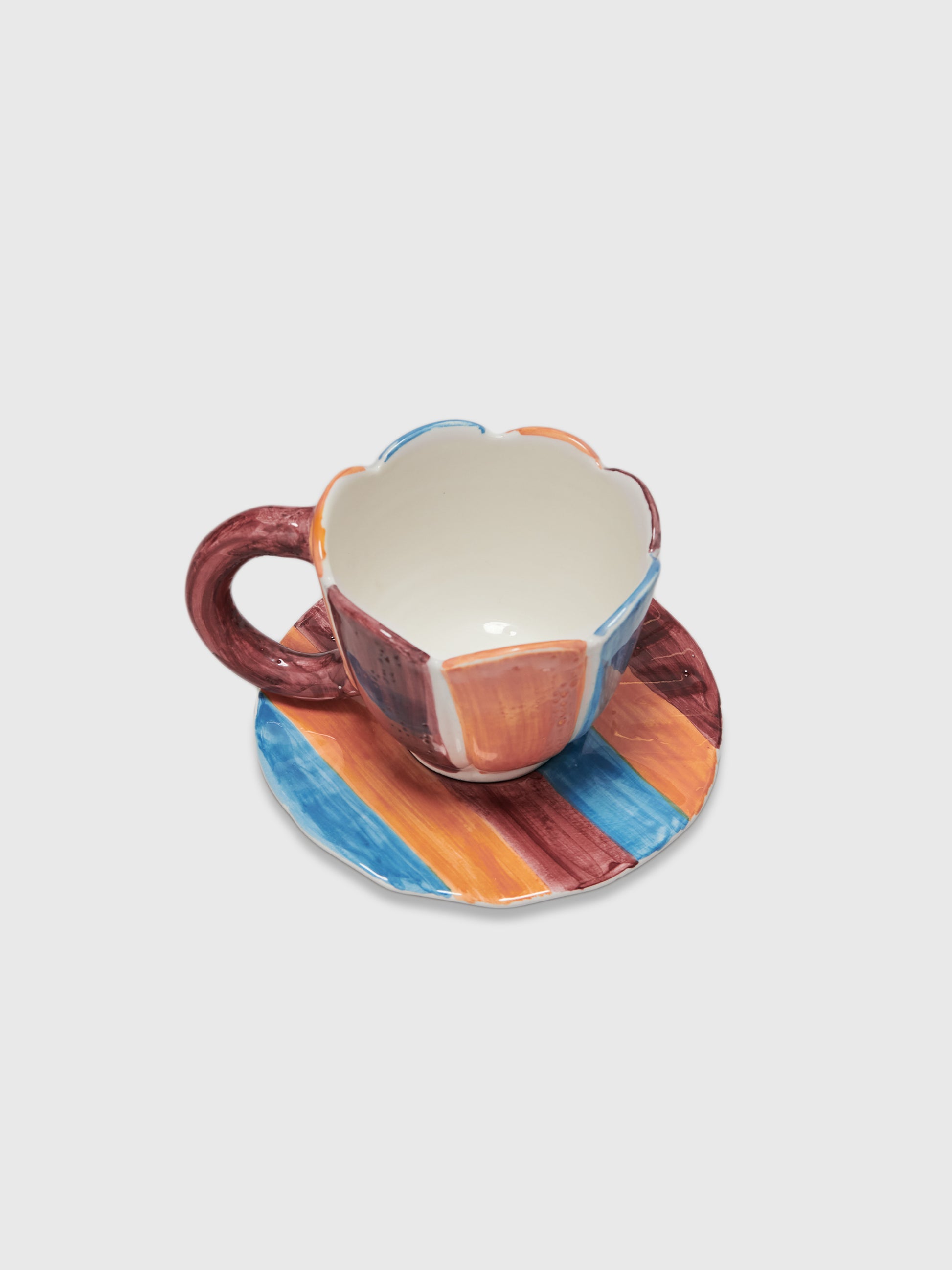 Tazza multicolor per bambini con piattino,By Lea Sfeir X Coccolebimbi,TAZZA CON PIATTINO