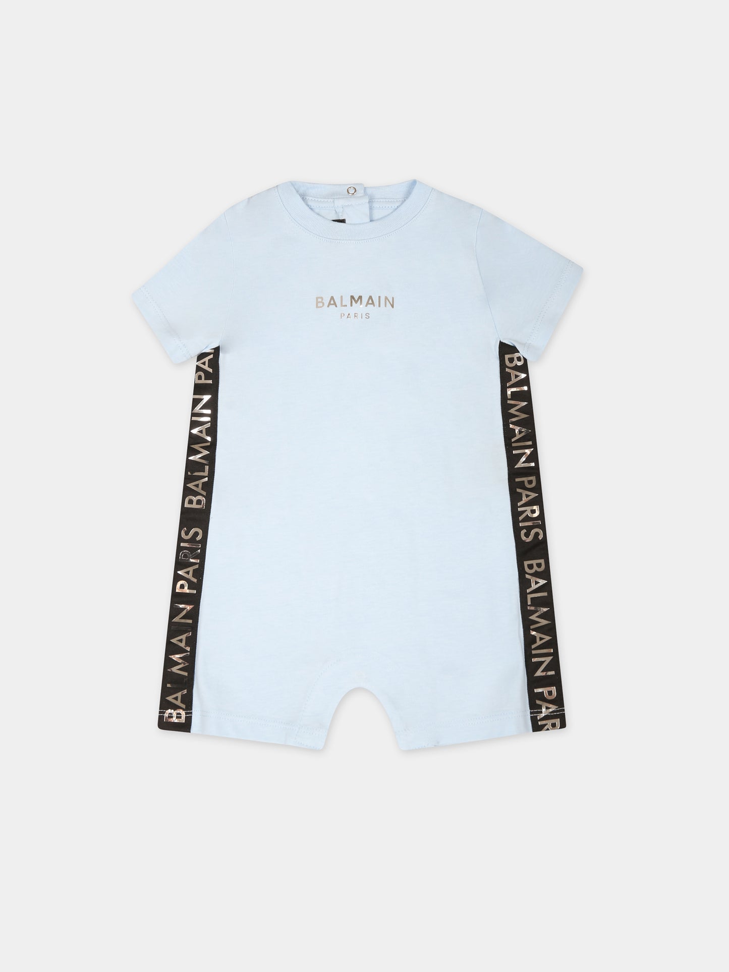 Set celeste per neonato con logo,Balmain Kids,BUB52A Z1751 684AG